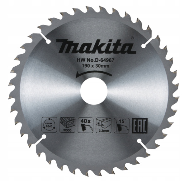 

Tarcza do drewna 190x30mm 40Z Precyzyjna Makita