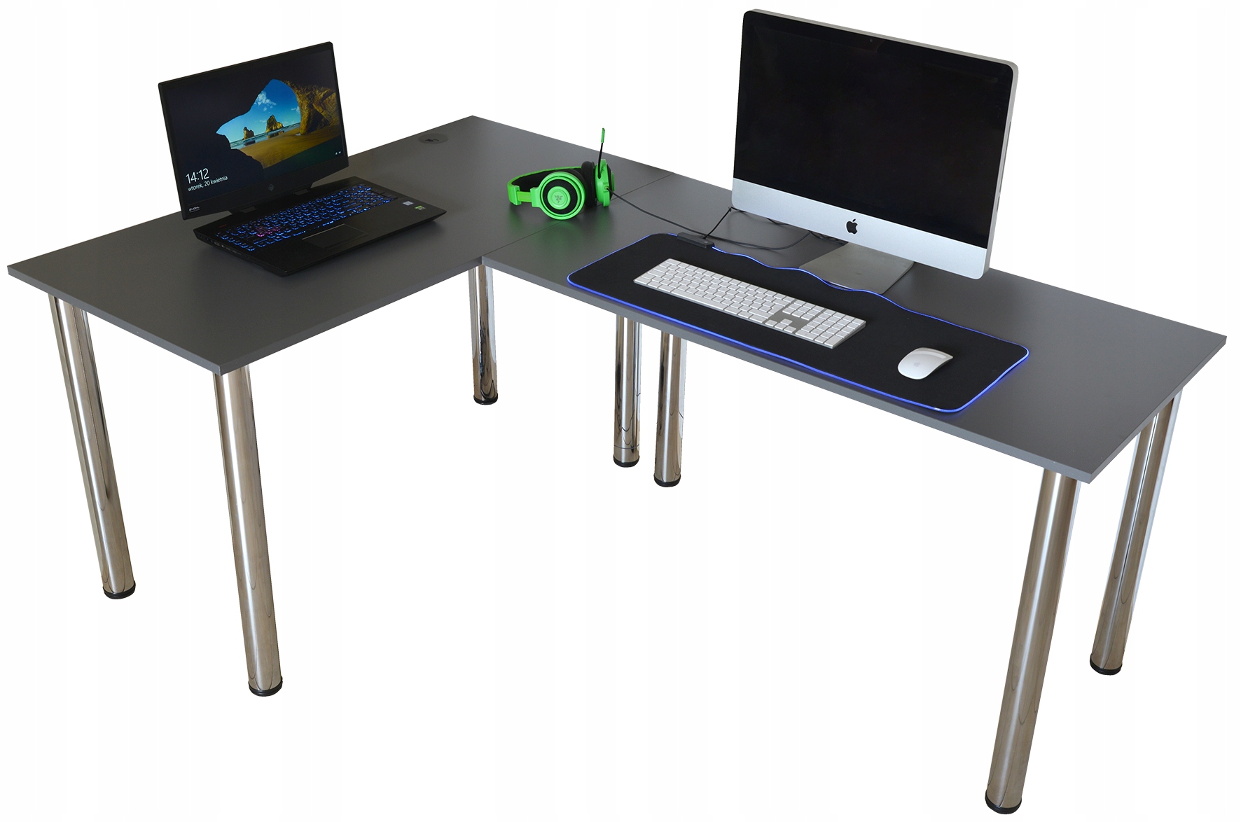 Stolik/Biurko Narożne Basic Antracyt