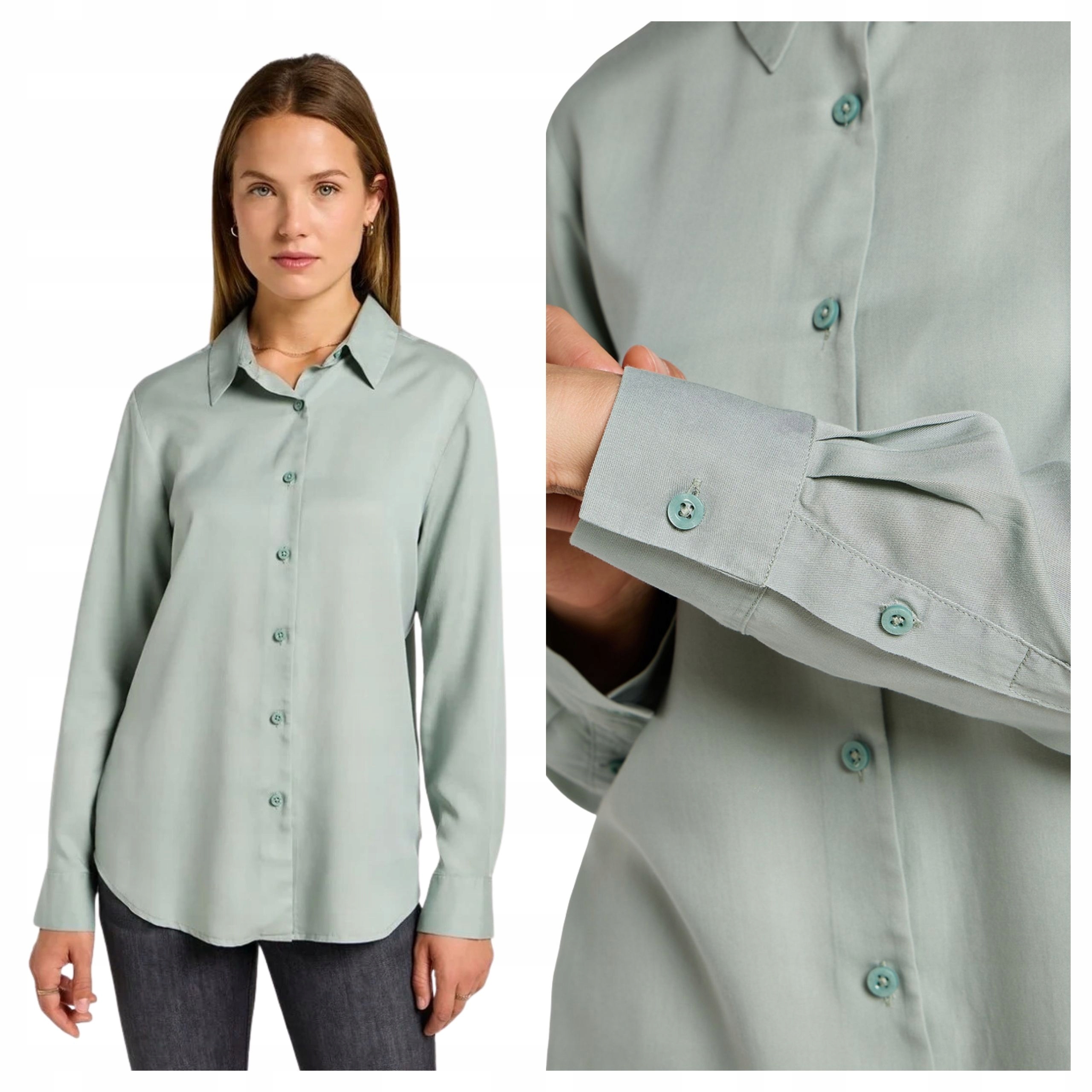 Dámská košile Lee Pocketless Shirt Modrá Bavlněná Klasická M