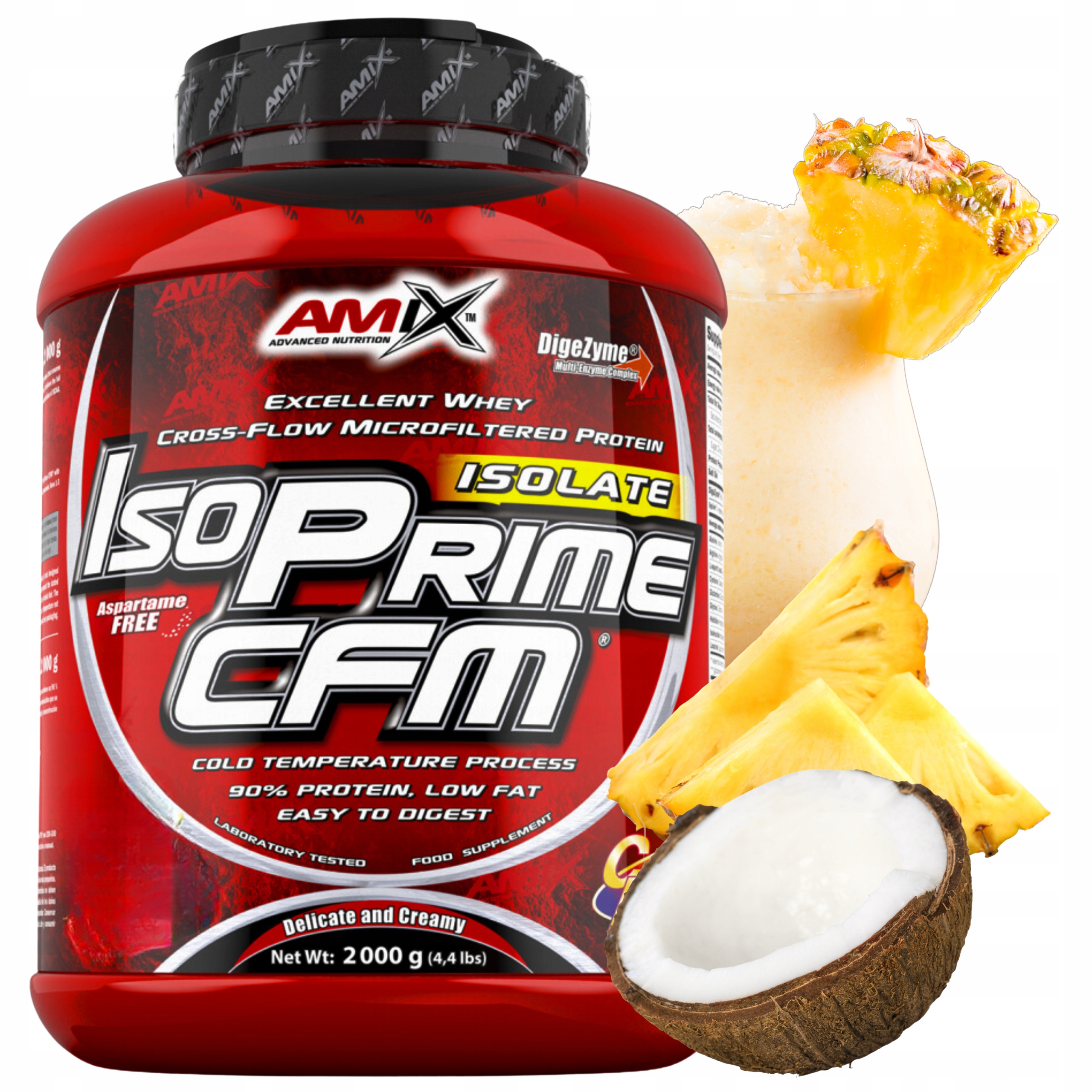 Protein Amix Isoprime Cfm 2kg Izolát bez Cukru Pinacolada