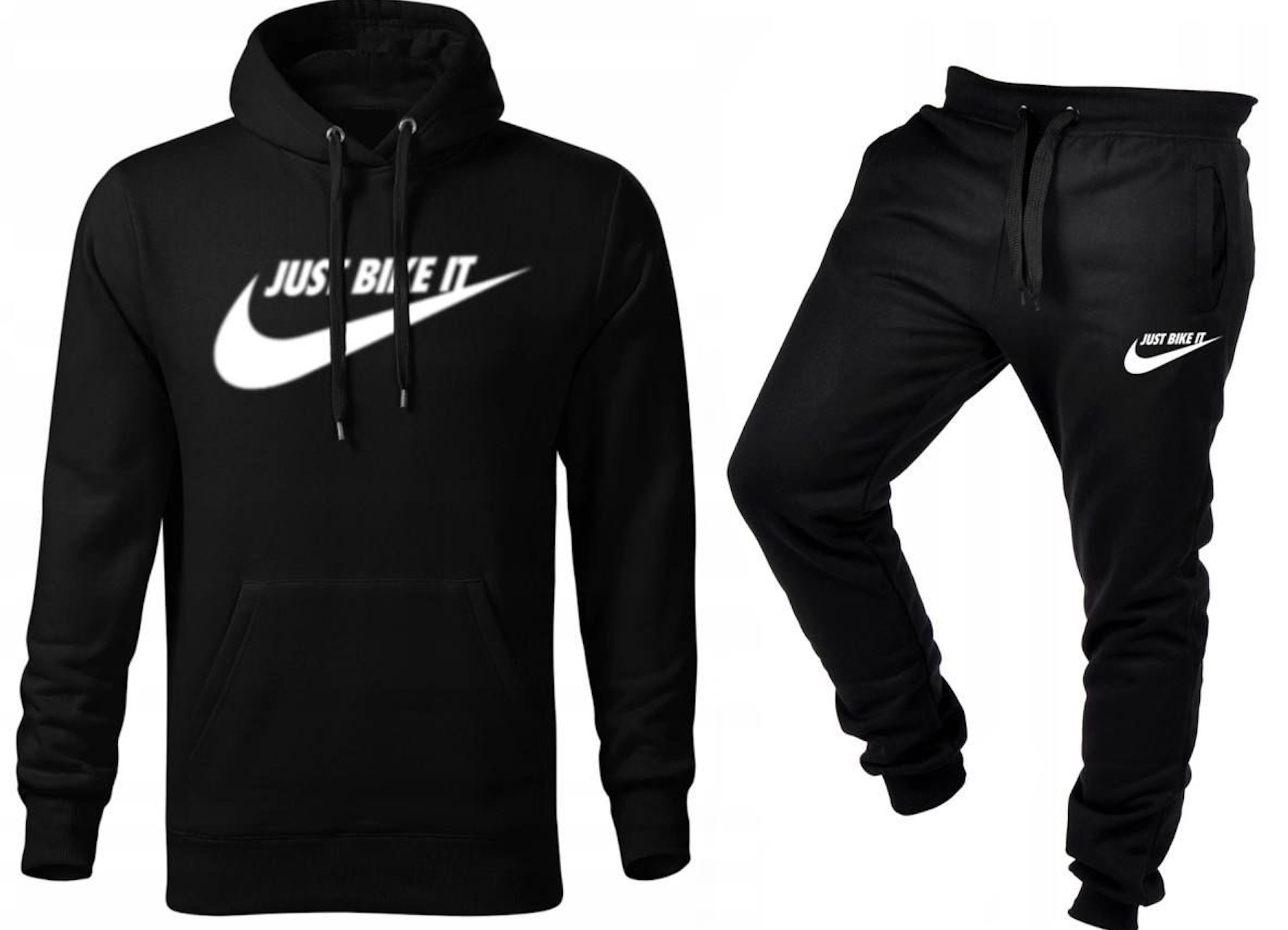 Tepláková Souprava Teplákovka Just Bike It Mikina A Kalhoty Černá XL