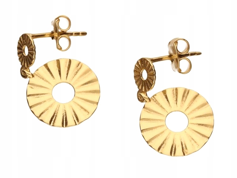 

Złote kolczyki 333 wiszące kółeczka na sztyfcie