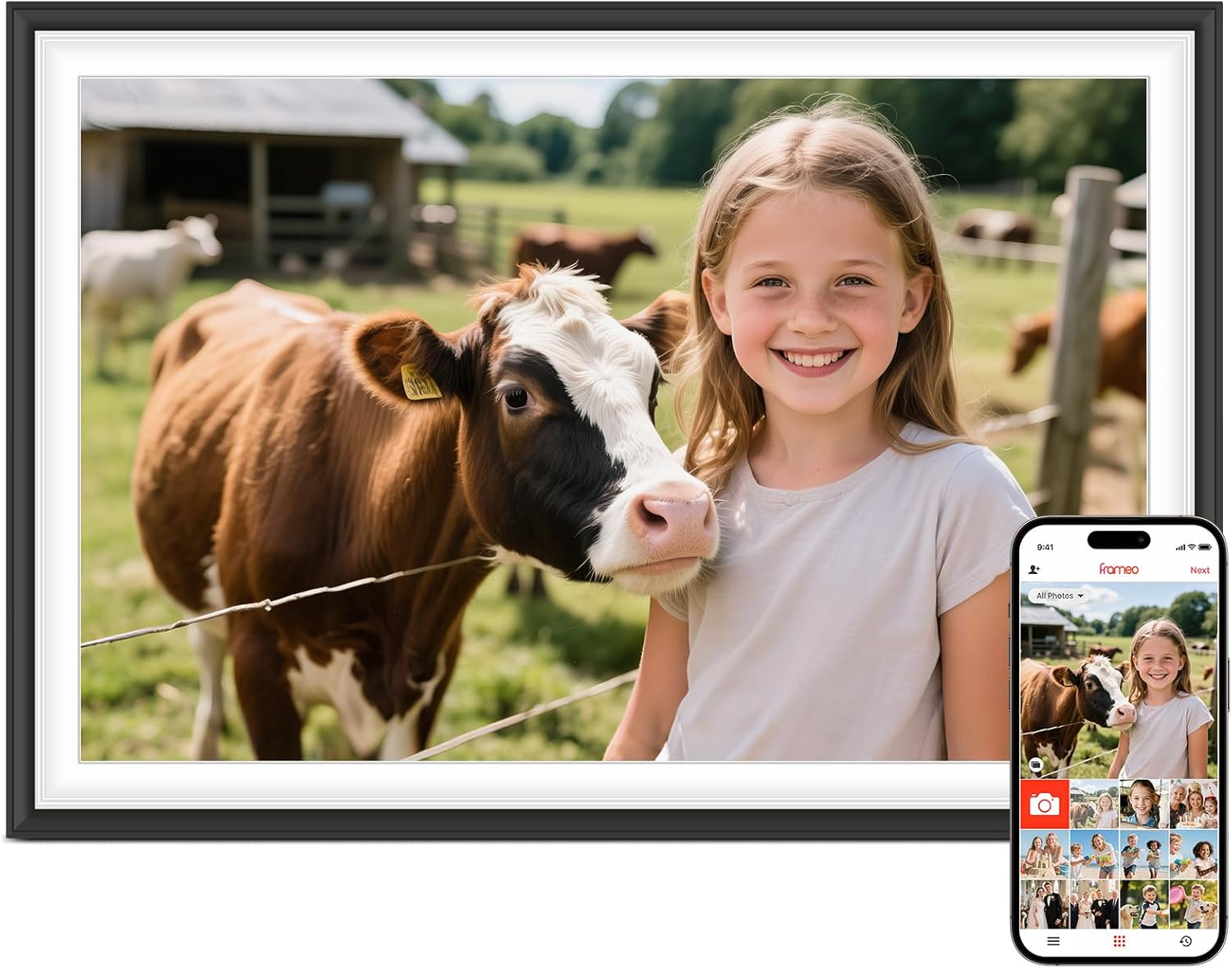 Ramka Cyfrowa Foto WiFi 10.1" Frameo 101K-BW Ips Touch Czarna