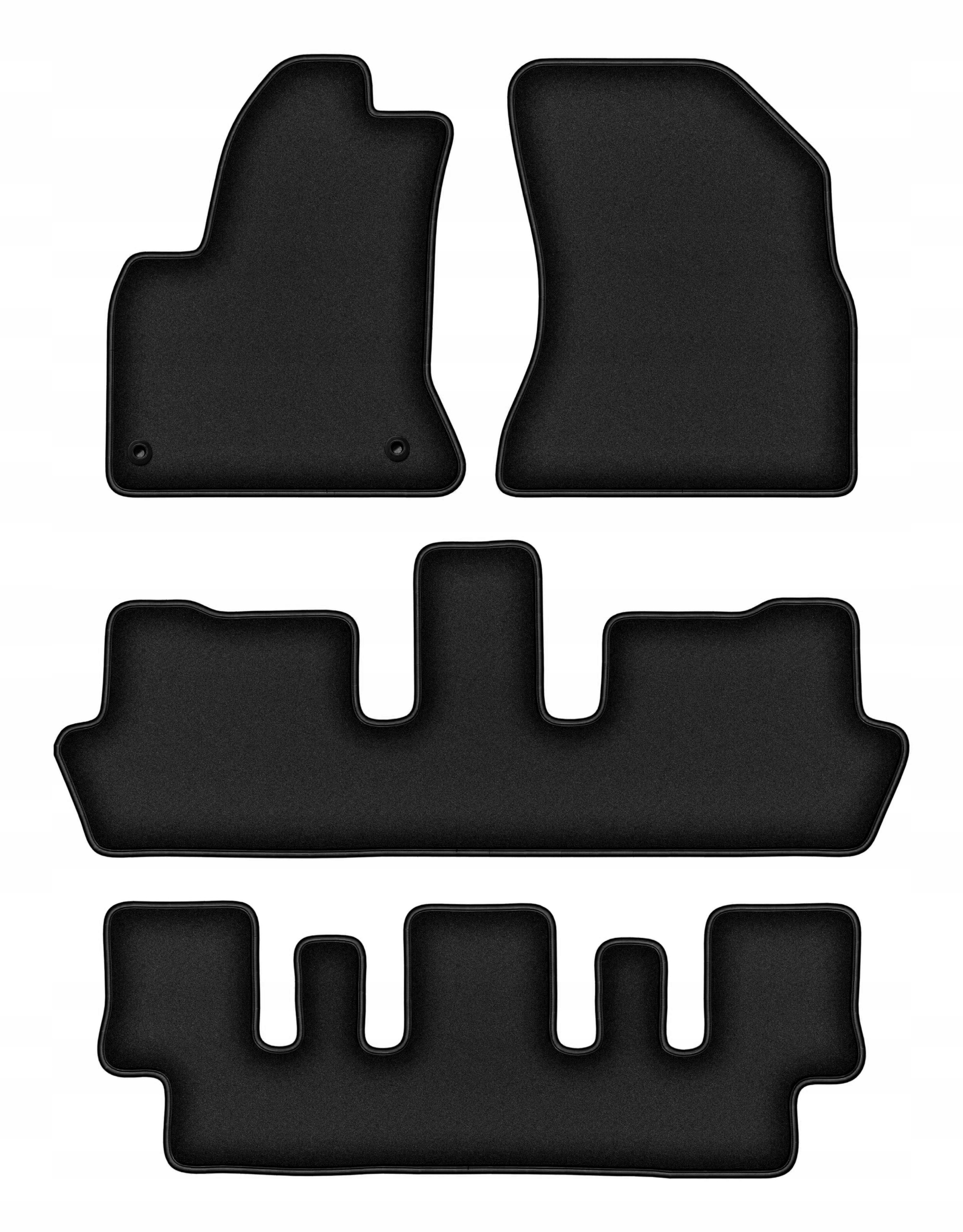 Čierne velúrové koberčeky 4 ks pre: Citroen C4 Picasso I 2006-2013
