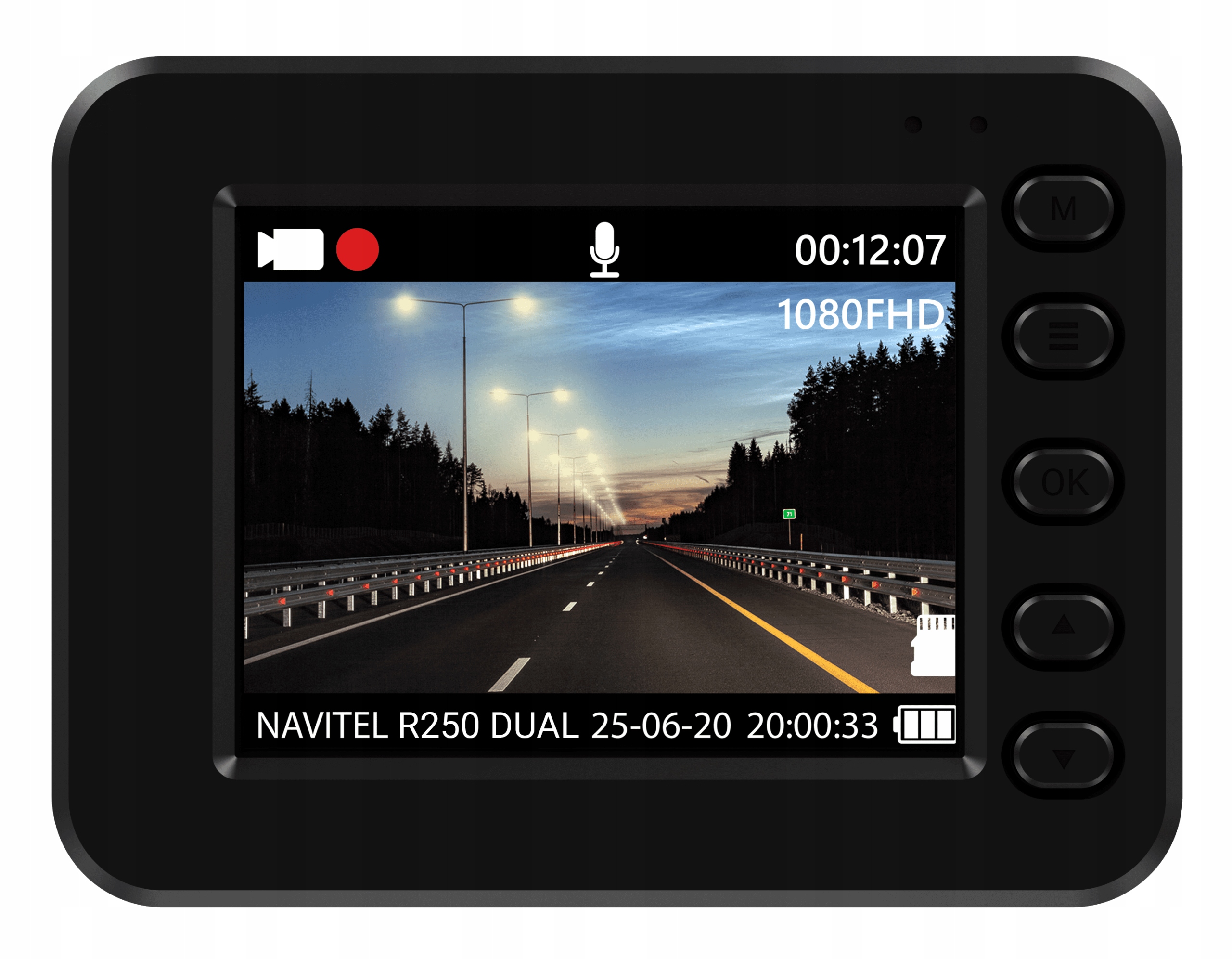 Wideorejestrator Navitel R250 DUAL Kamera TYŁ Zasilanie akumulatorowe gniazdo zapalniczki samochodowej