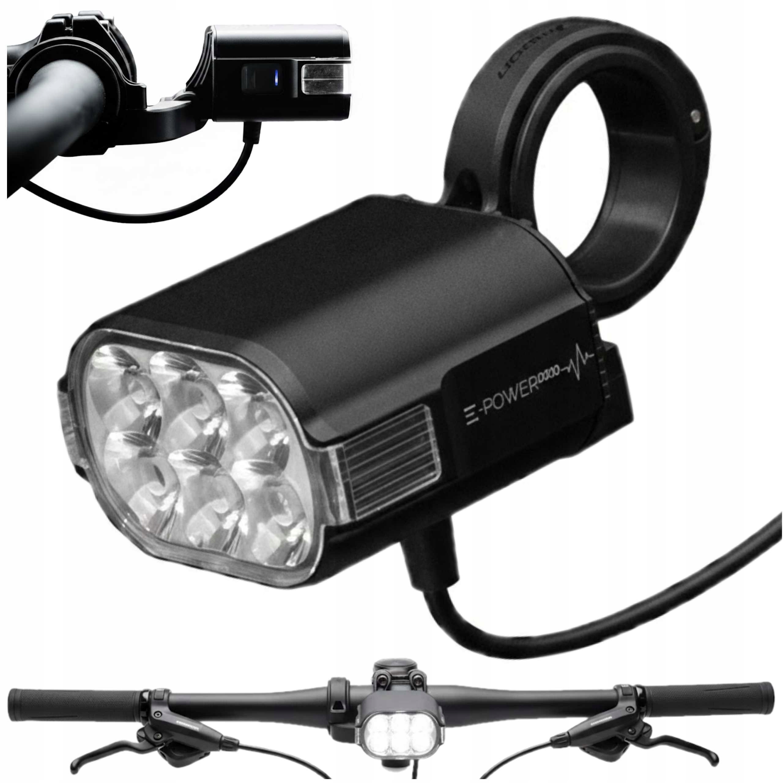 Přední světlo na kolo E-Bike Moon E-Power 2000lm 5-12V Světlo pro elektrokolo