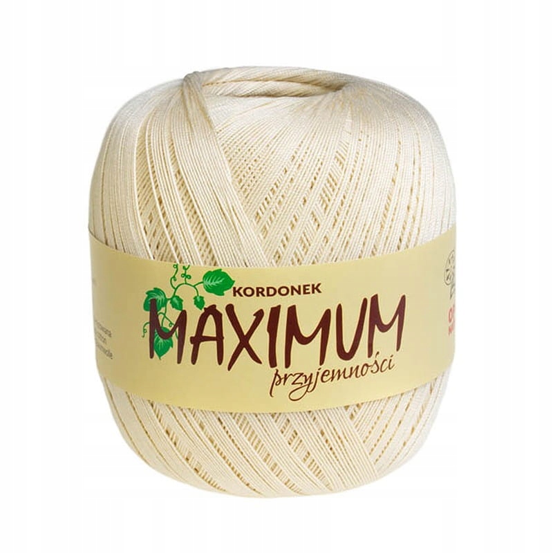 Kordonek bawełniany Opus Maximum nr 375 jasny beż, ecru, 100g 565m