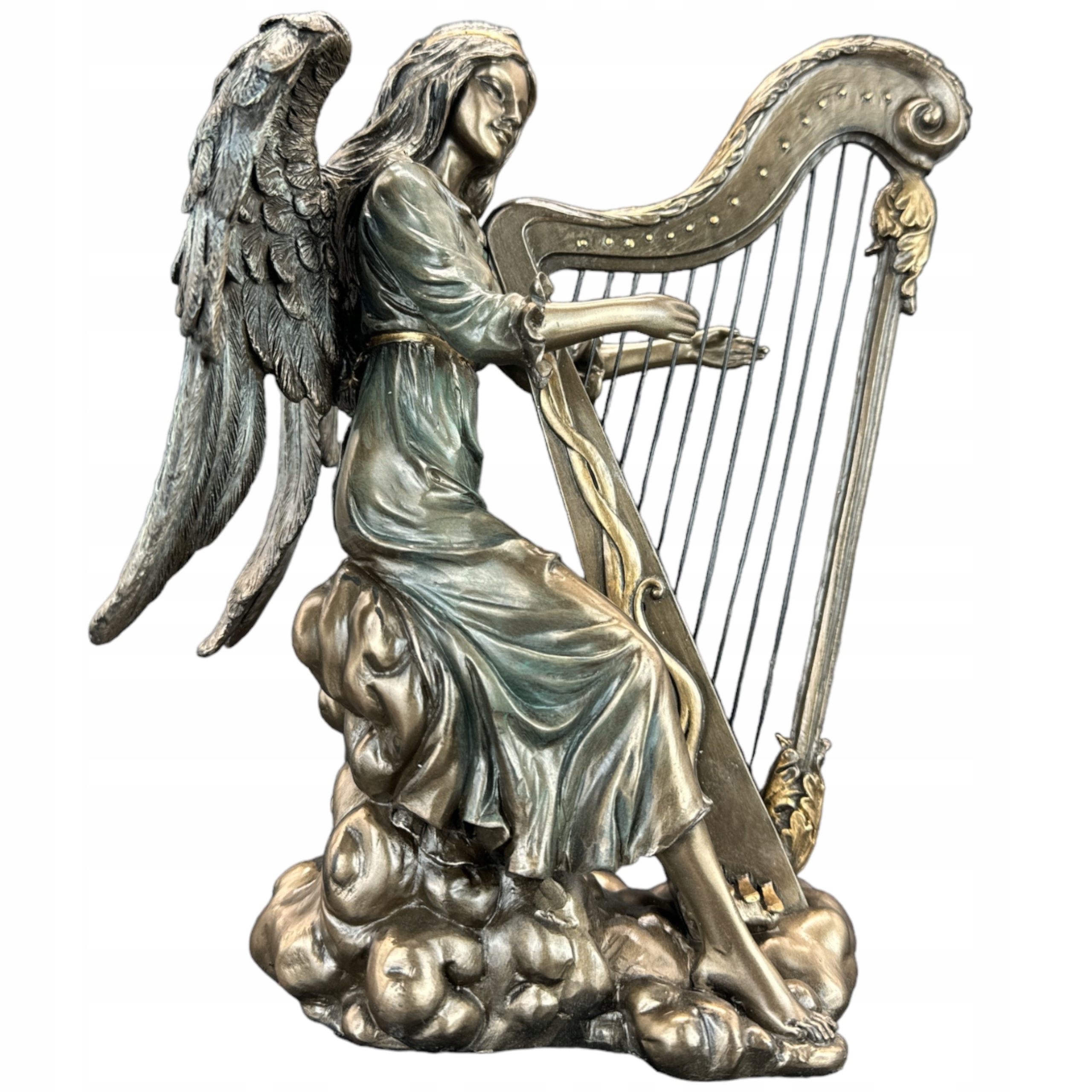 soška Anjelský zbor Anjel s Harfou Veronese WU70494A4 bronzová figurka
