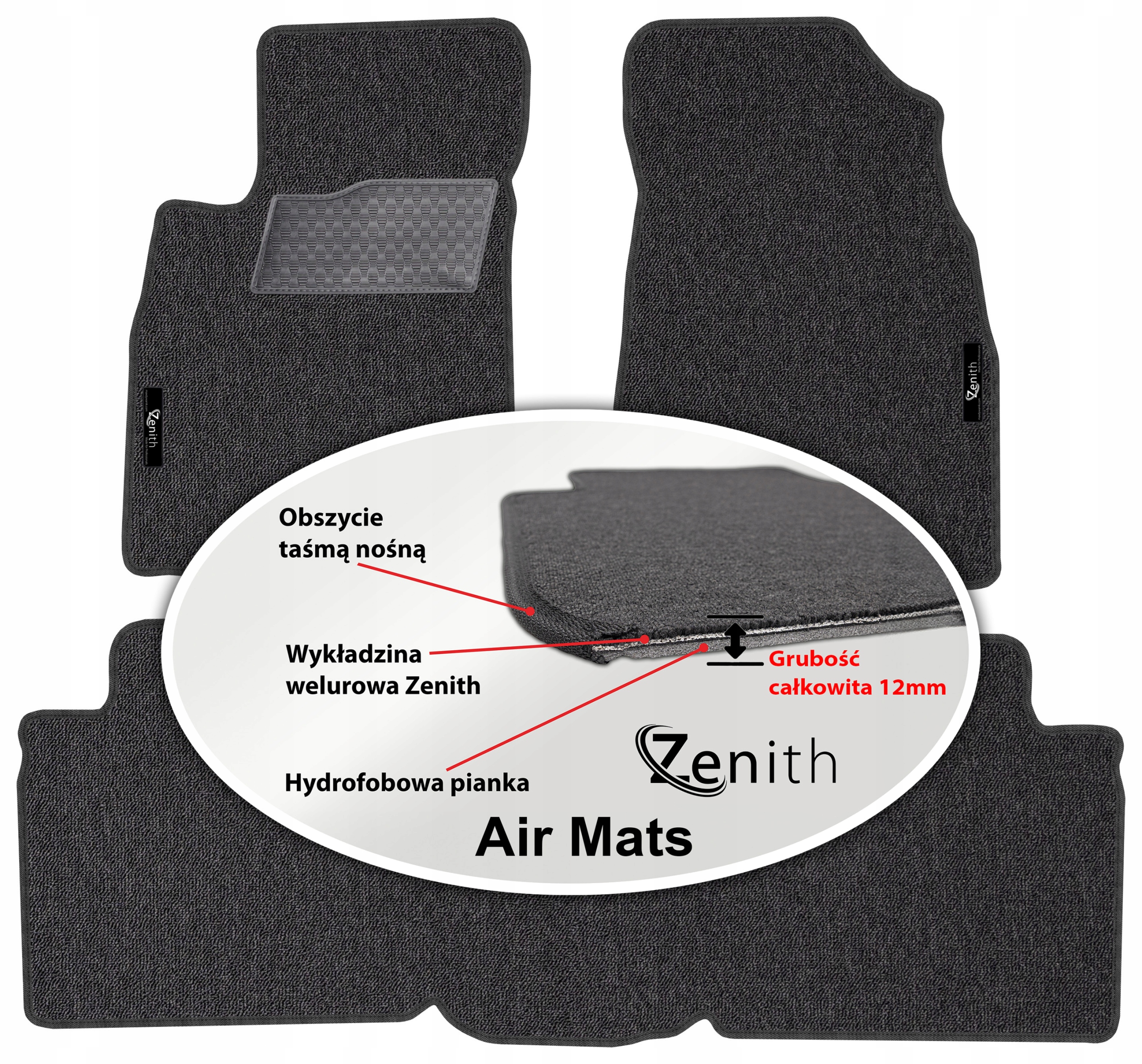 Kia Opirus Sedan 2004-2010 Velúrové koberčeky do auta Zenith Air Mats