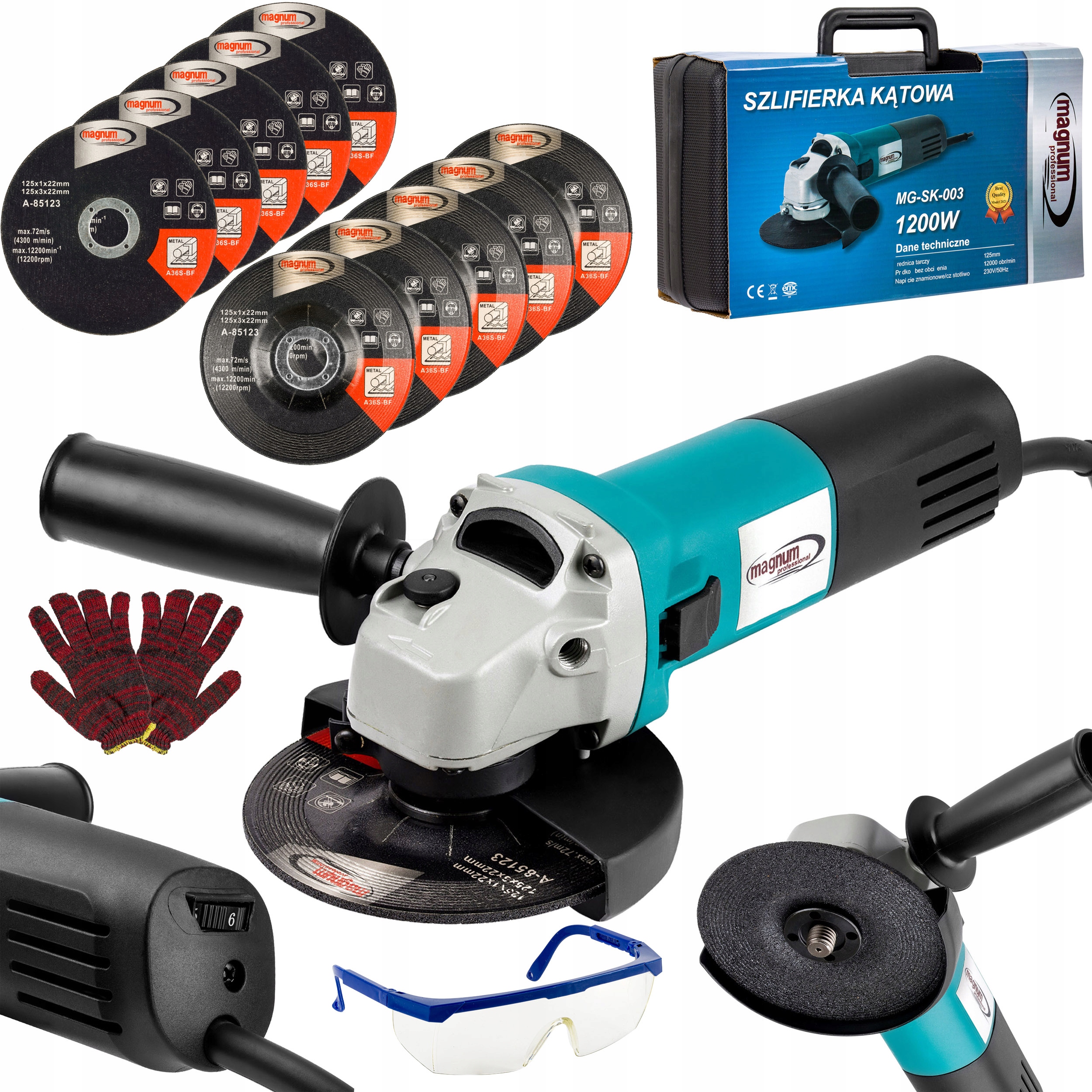 SZLIFIERKA KĄTOWA KĄTÓWKA Z REGULACJĄ TARCZE 125mm