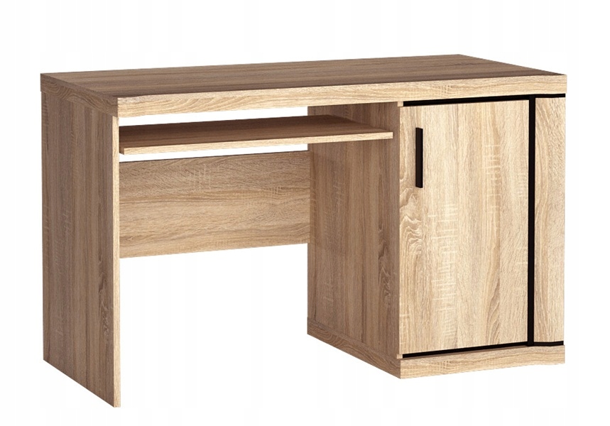 Biurko prostokątne Dallas 126 x 59 x 77 cm dąb sonoma masywne ergonomiczne