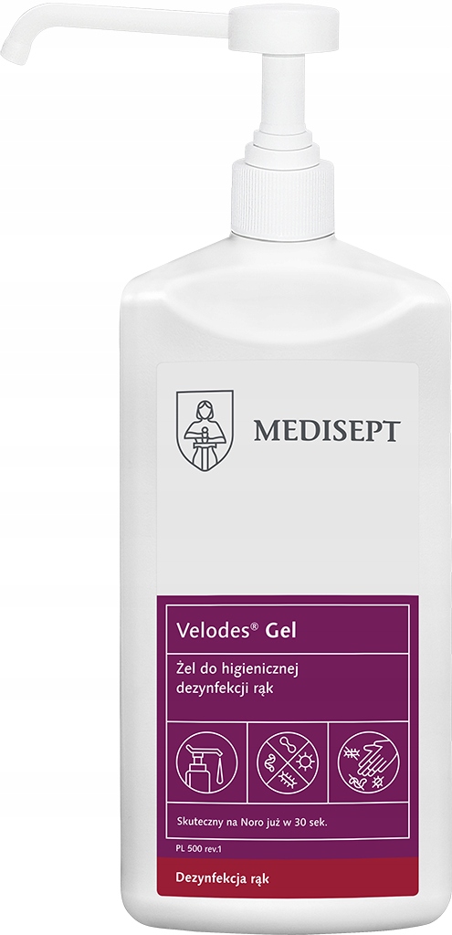

Velodes Gel 500ml żel pompka dezynfekcja rąk