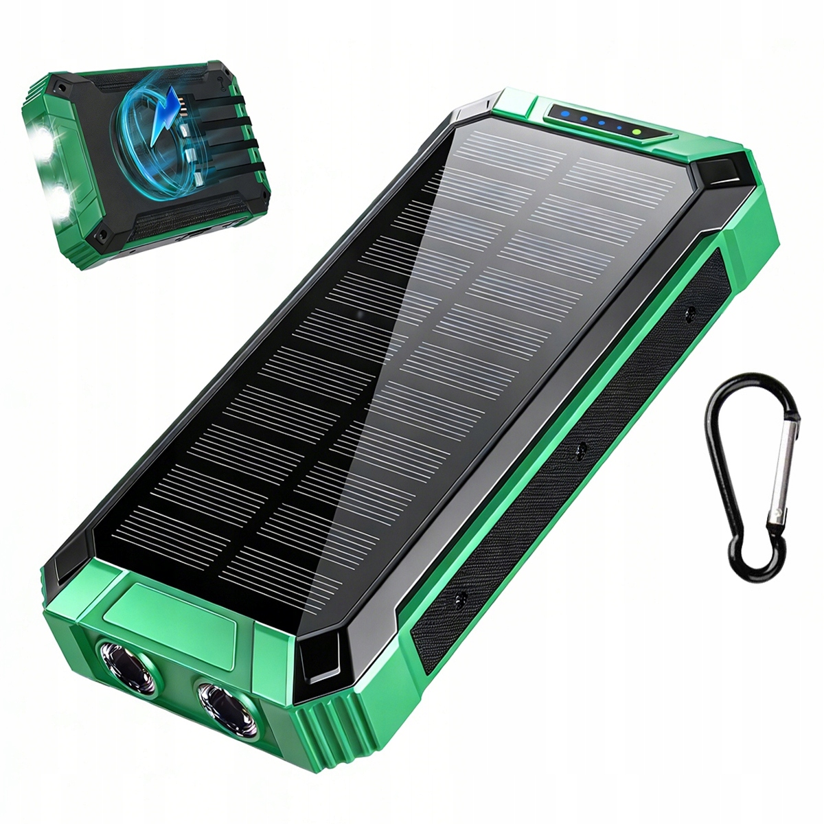 Power bank Solarny 30000 mah w Porty Usb-c Ładowanie indukcyjne