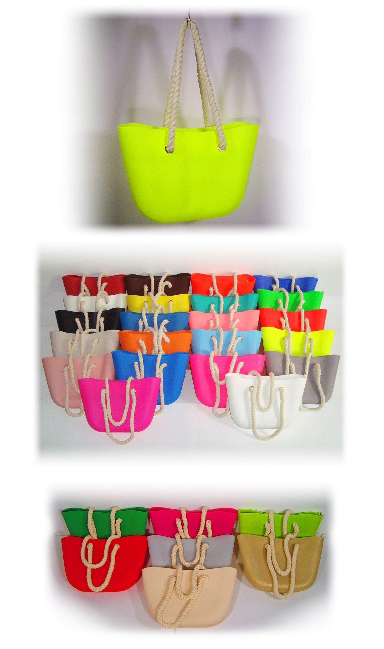 O TORBA GUMOWA TOREBKA HOBO JELLY SHOPPER BAG TGLA Cechy dodatkowe ażurowa frędzle