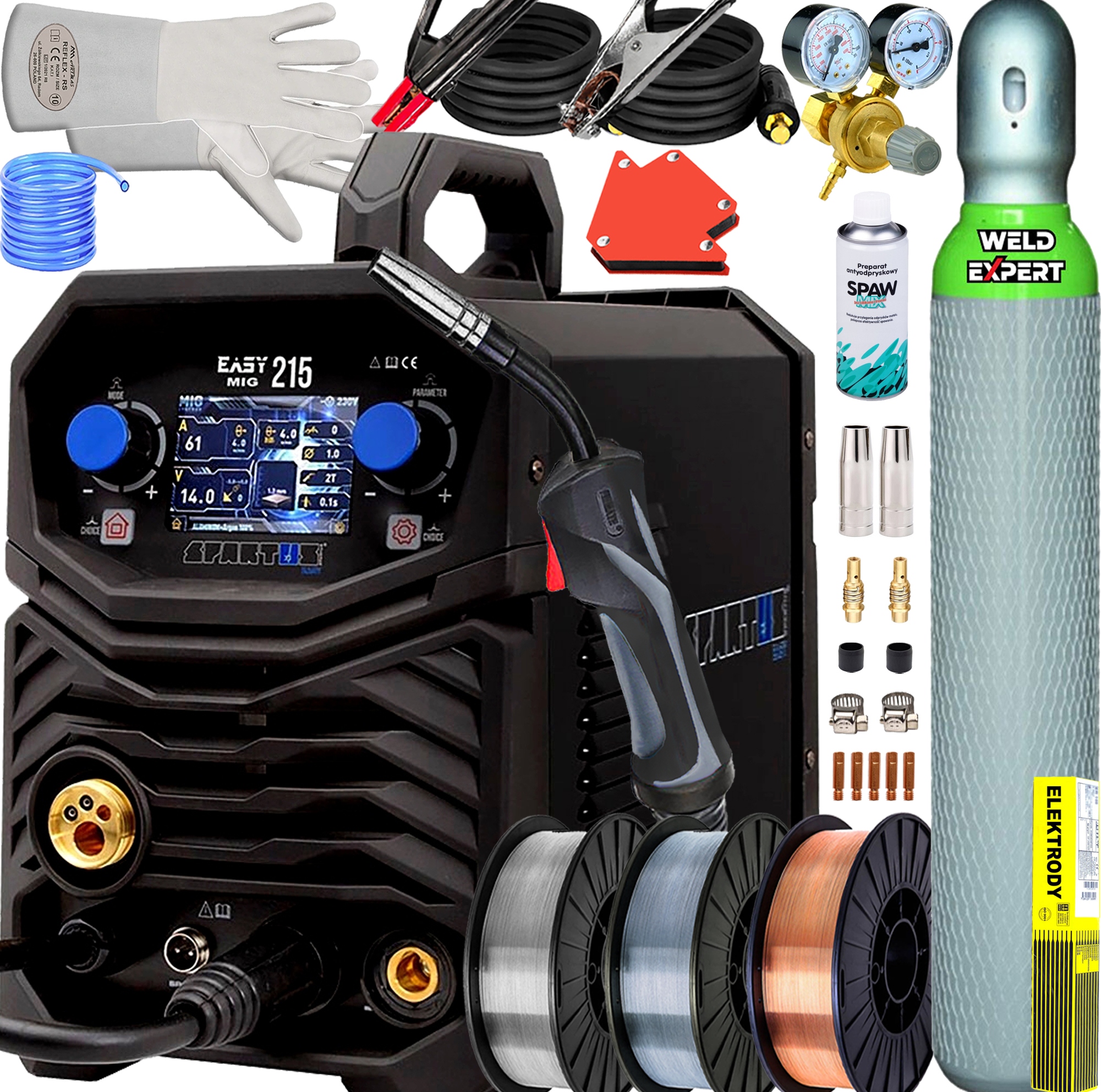 Invertorová Svářečka Migomat Poloautomatická Spartus Easymig 215 Balíček Synergie