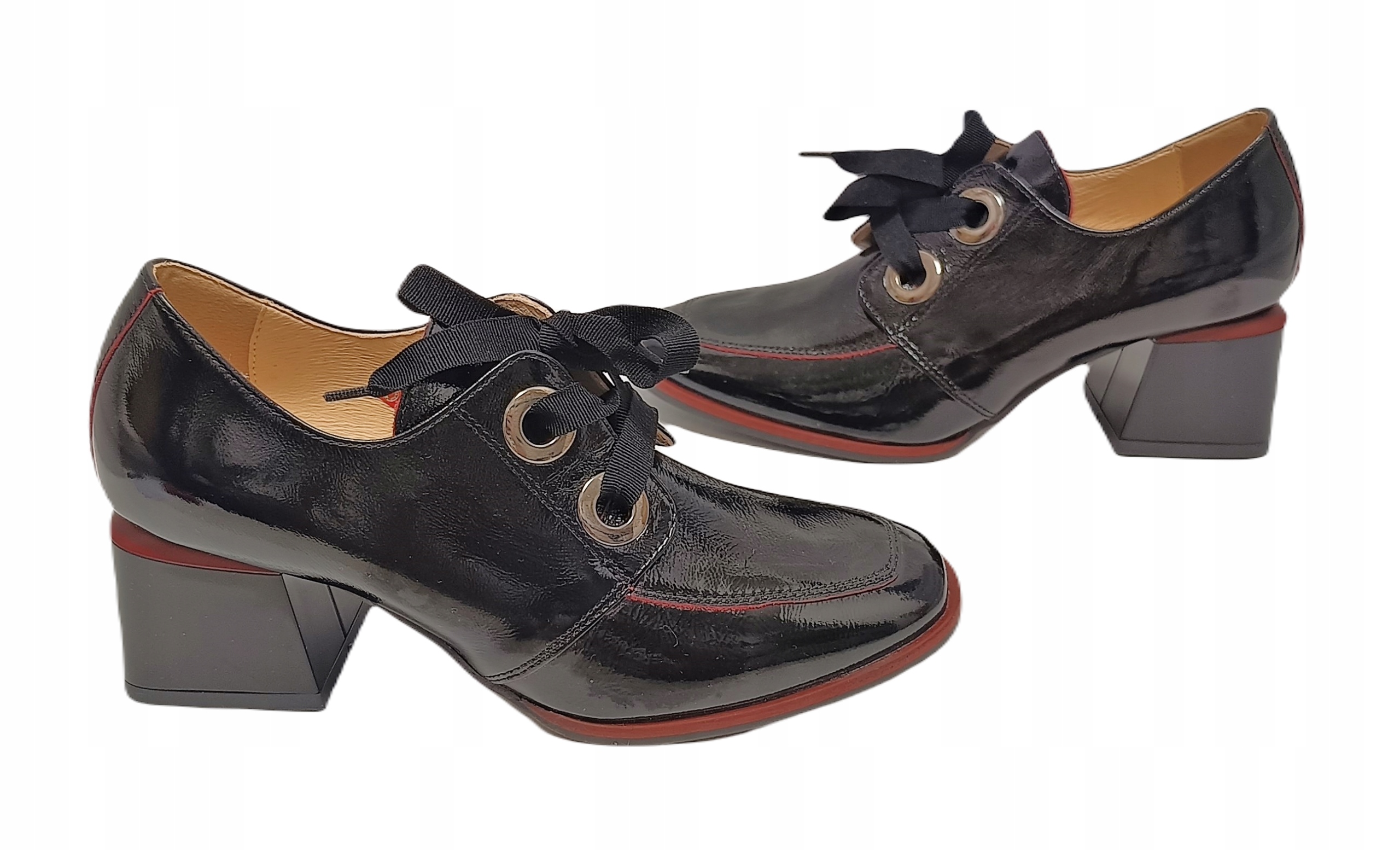 Elegantní kotníkové boty polobotky Lak kůže Bioeco by Arka 6555 černá r37