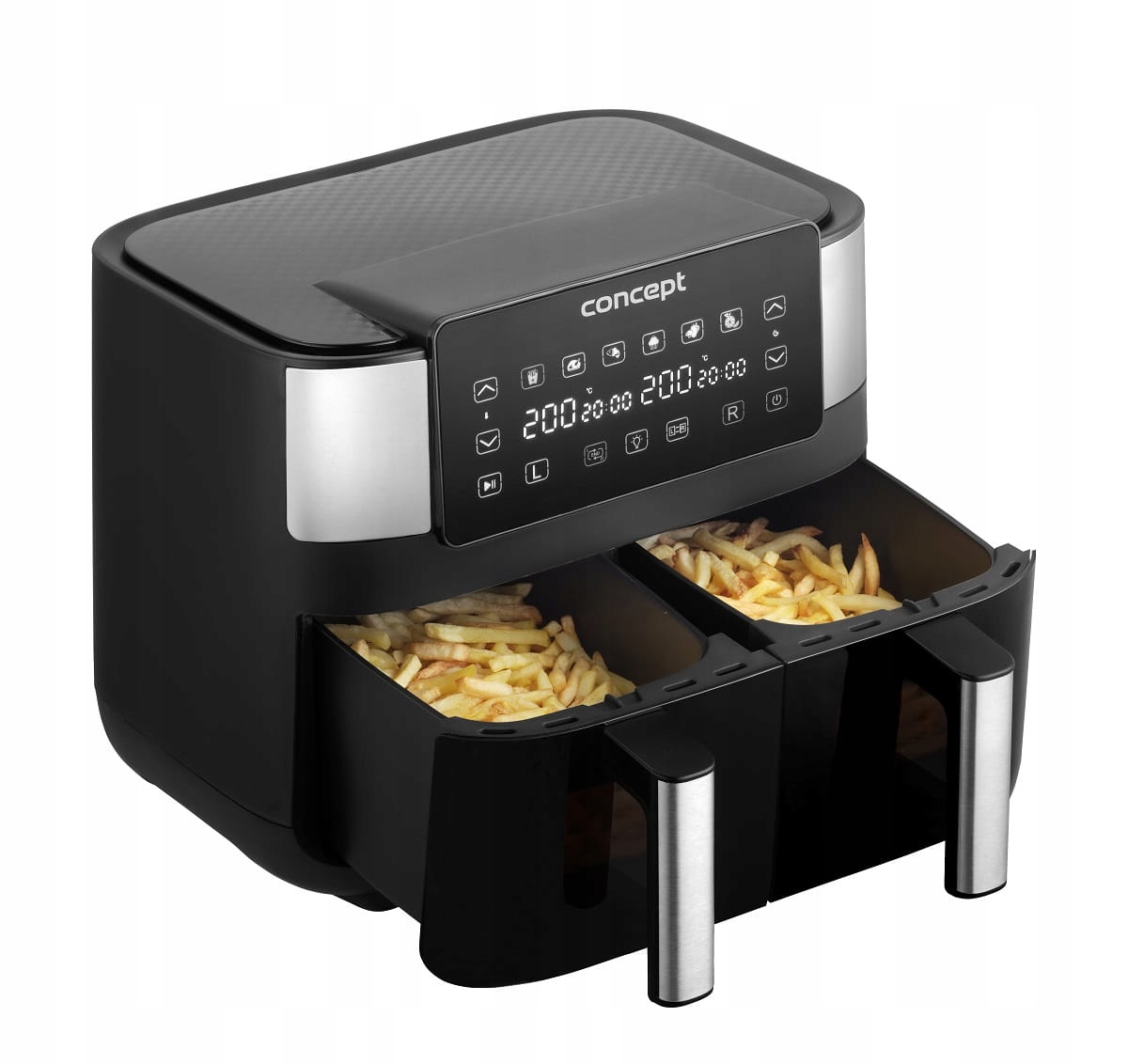 Beztuková fritéza Concept FR8000 || Dve komory || 2x4 L || 2850 W