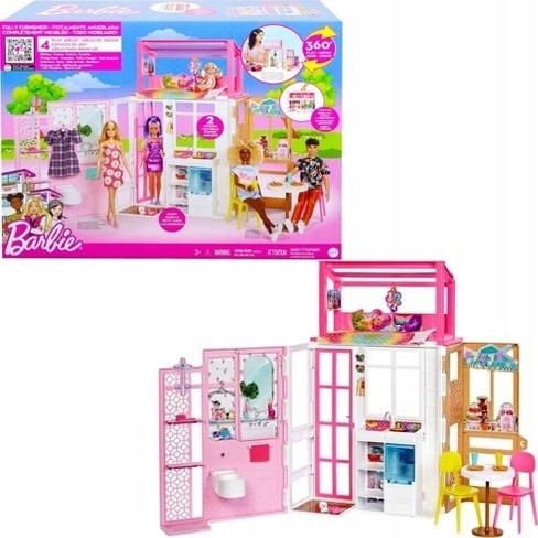 Barbie Kompaktowy Domek Akcesoria Ubrania-Zdjęcie-0
