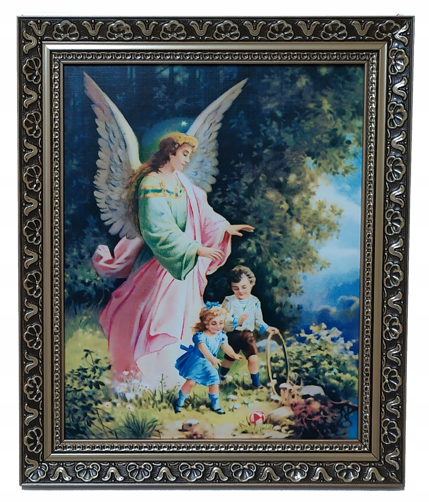 

Święty Obraz Z Szybą 25X30 Aniołka Stróża Anioła