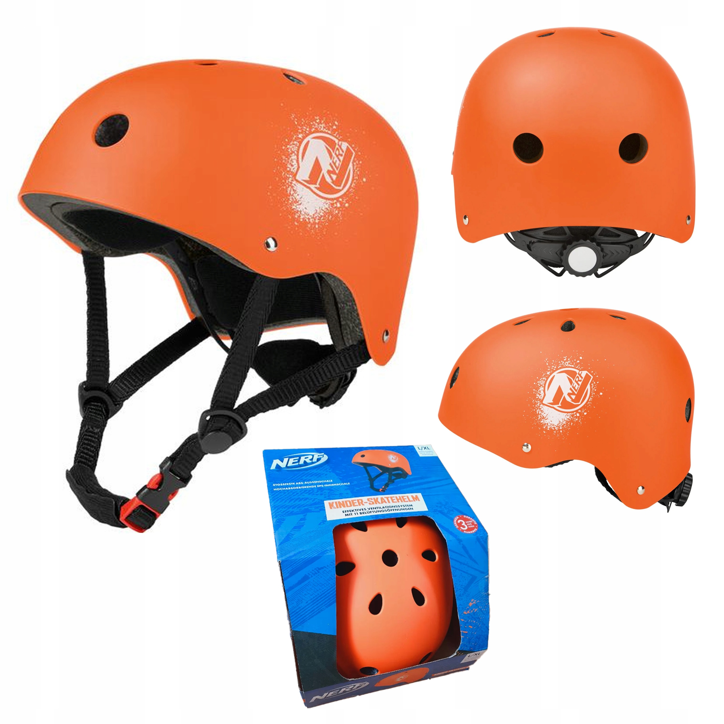 Kask Nerf orzech orzeszek skate bmx rolki na rower hulajnogę orange S/m