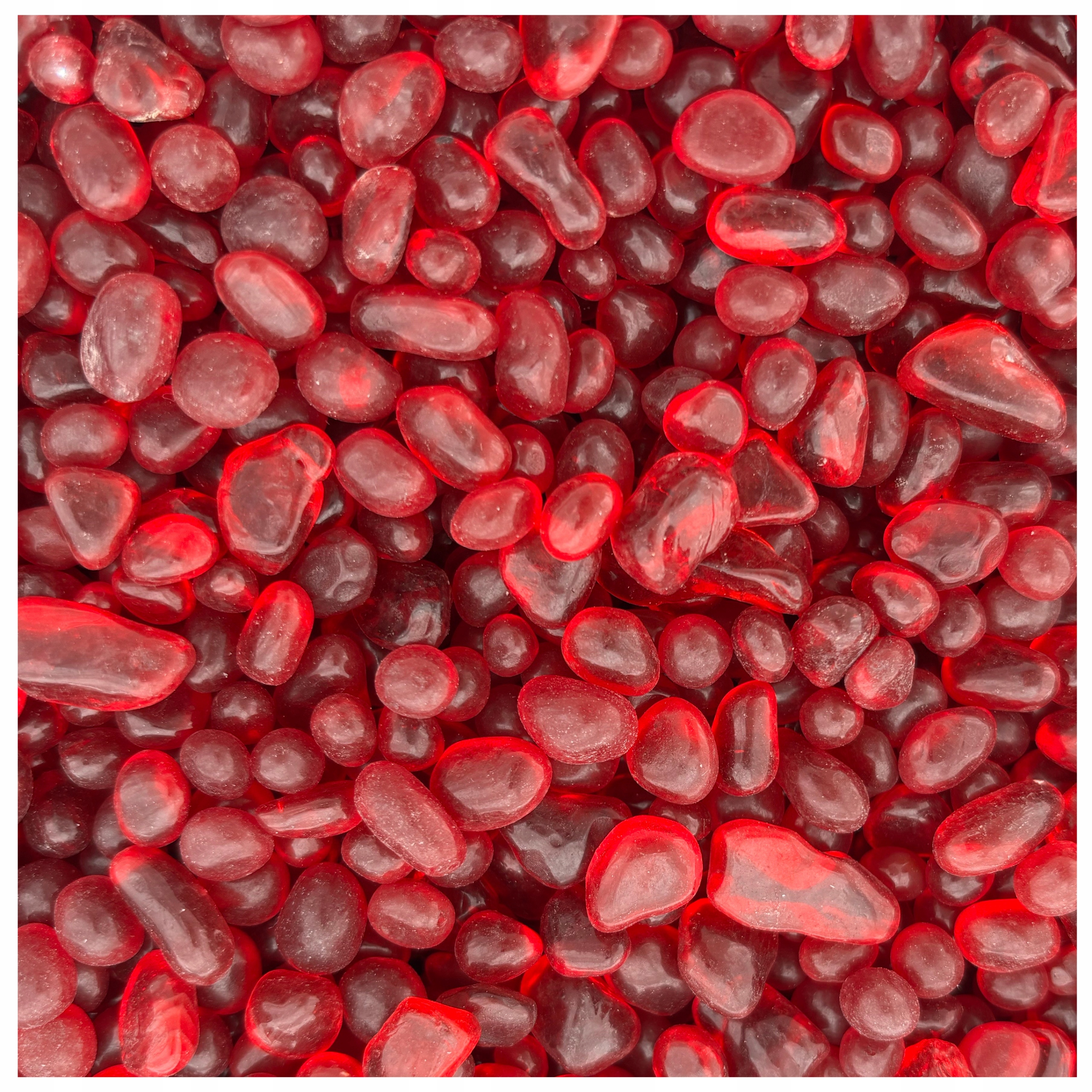 Dekorativní Sklo Ozdobné Kamínky Na Květináče Červené Cherry Drops 6-9 MM 5 Kg