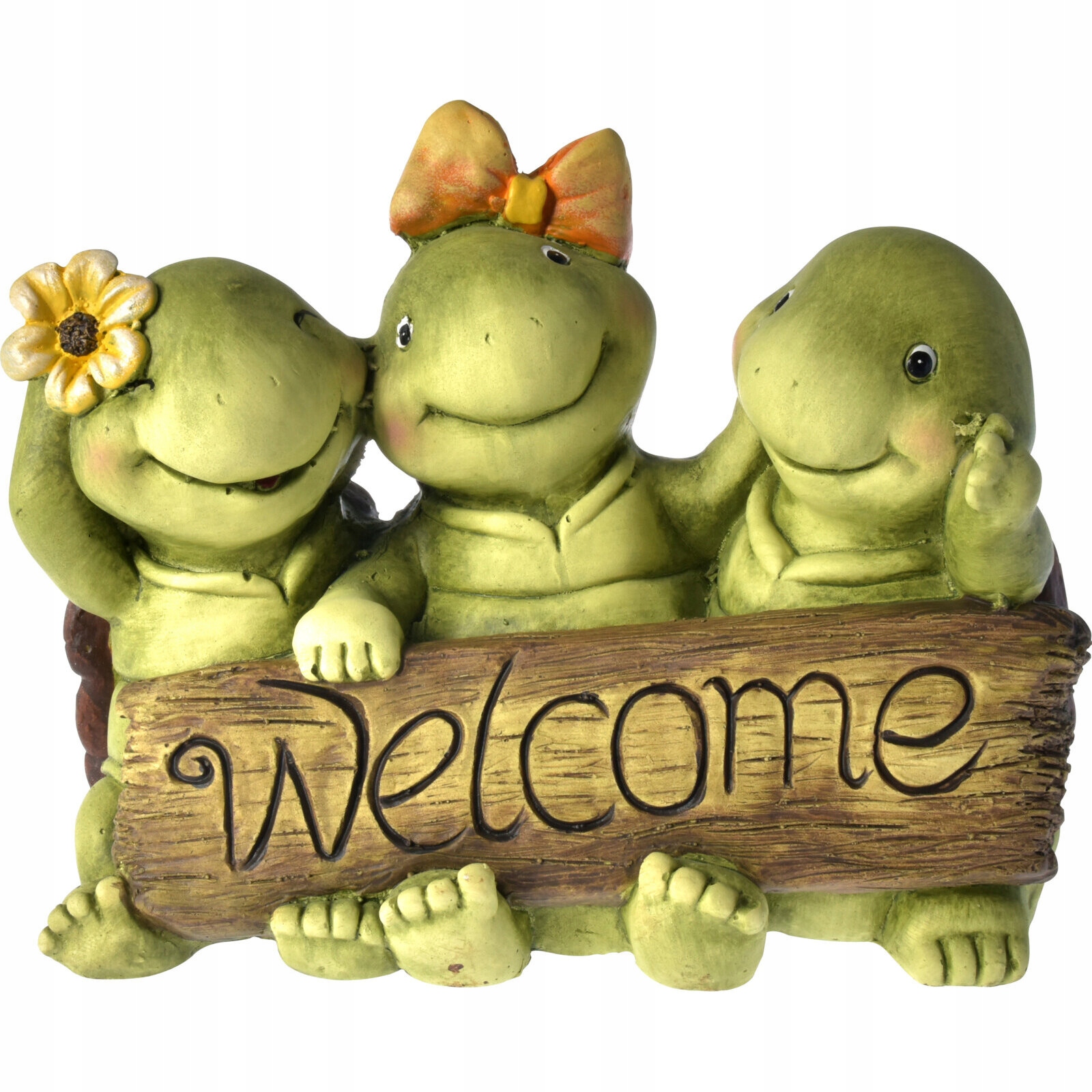 Figurka Dekoracyjna Z Cementu Żółwie Z Napisem Welcome 35X20 5X28 CM