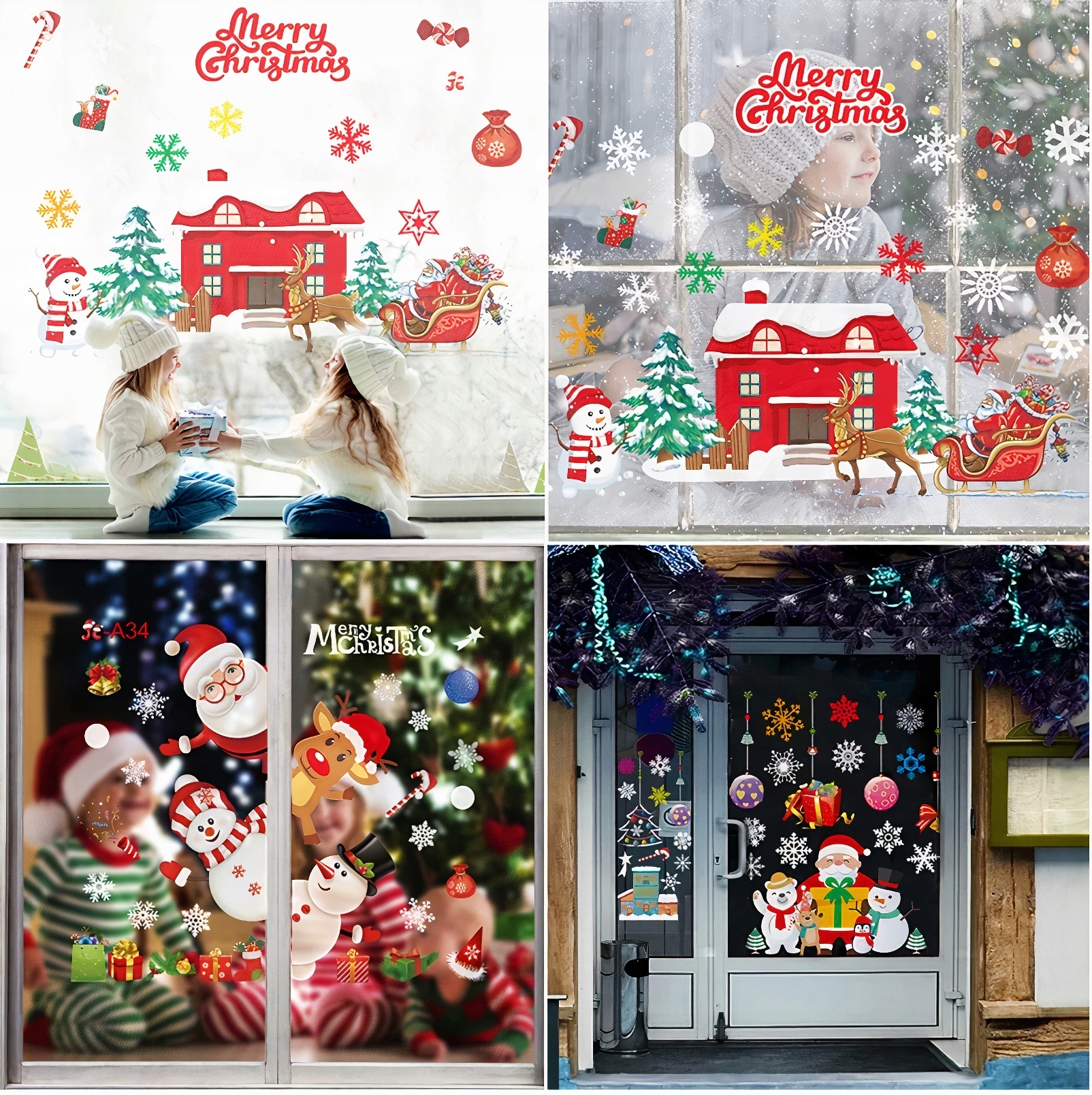 NAKLEJKI ŚWIĄTECZNE NA OKNO SZYBĘ DEKORACJE ŚWIĘTA OZDOBY DLA DZIECI Kod producenta 001