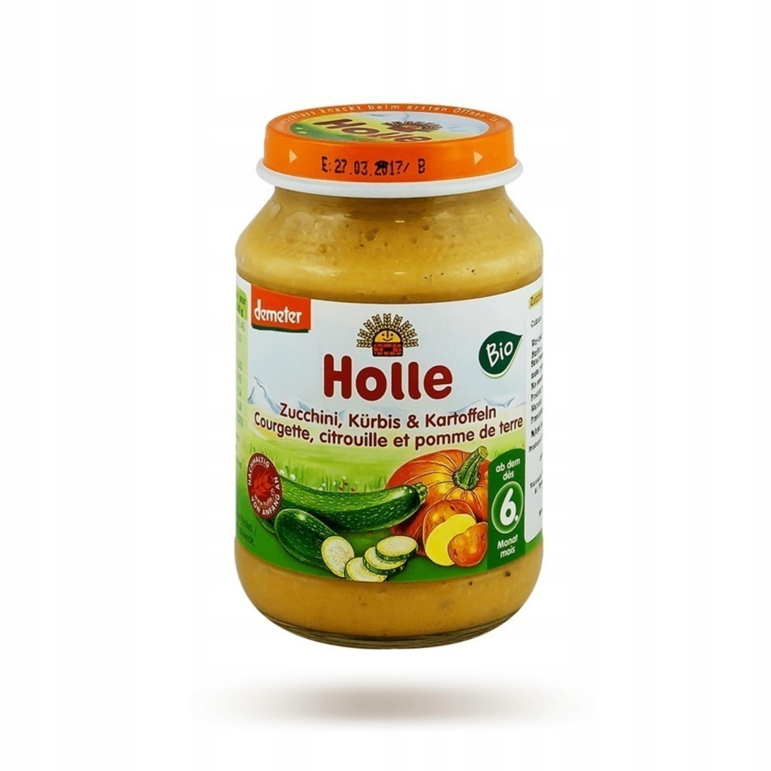 HOLLE BIO obiadek cukinia ziemniak dynia 6m+ 190 g