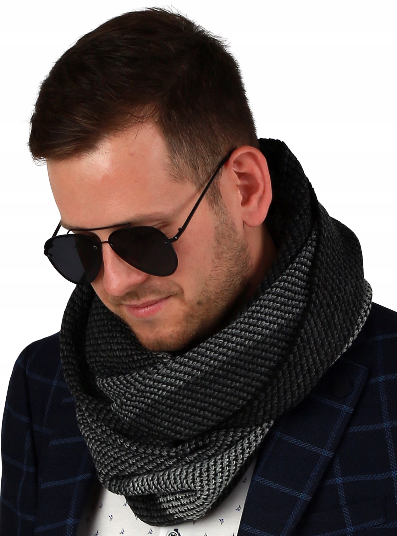 

Ciepły męski komin szalik na zimę 1G