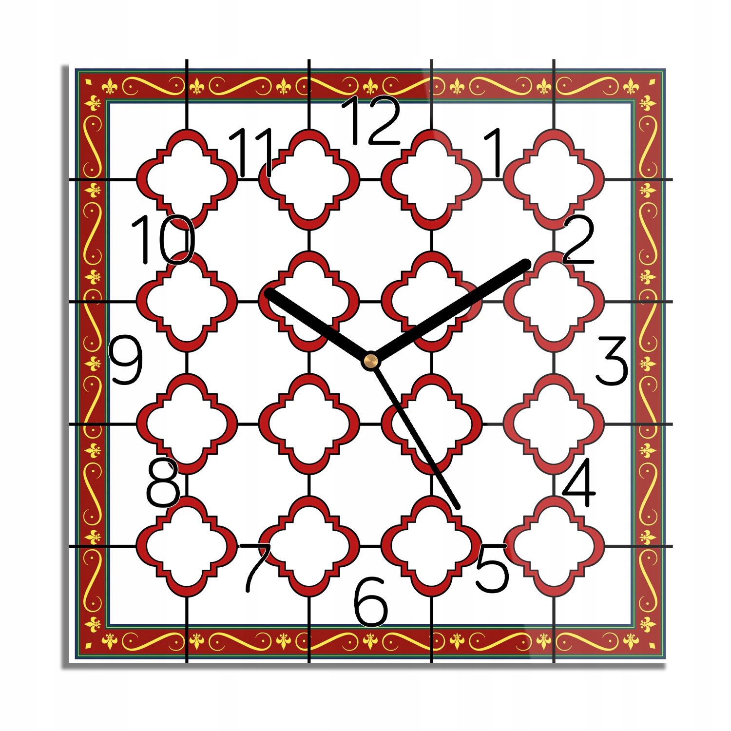 

Mozaika ornament zegar na szkle na ścianę 30x30