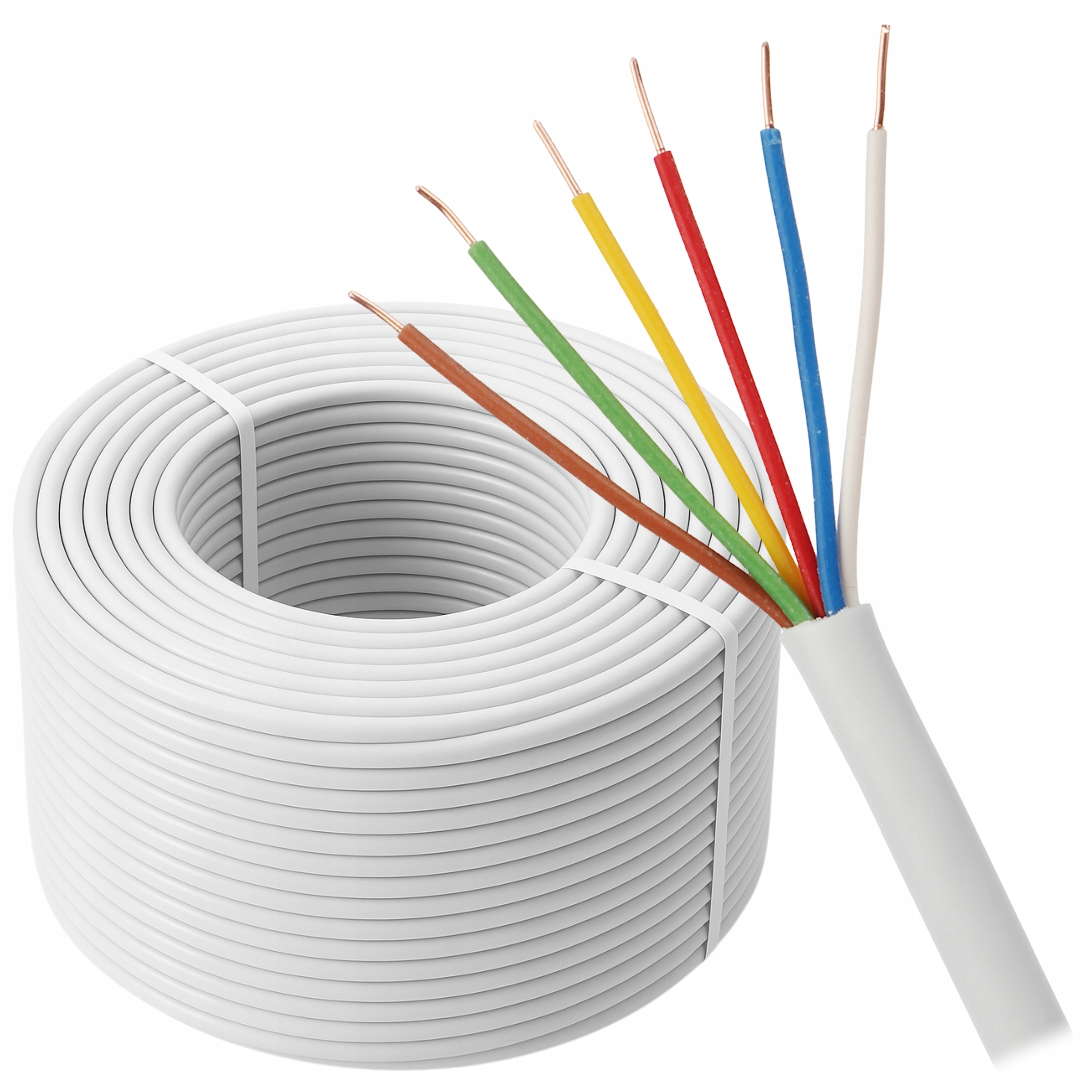 Przewód kabel Ytdy alarm domofon Cu Miedź drut 6-żyłowy 6x0,5mm 100metrów
