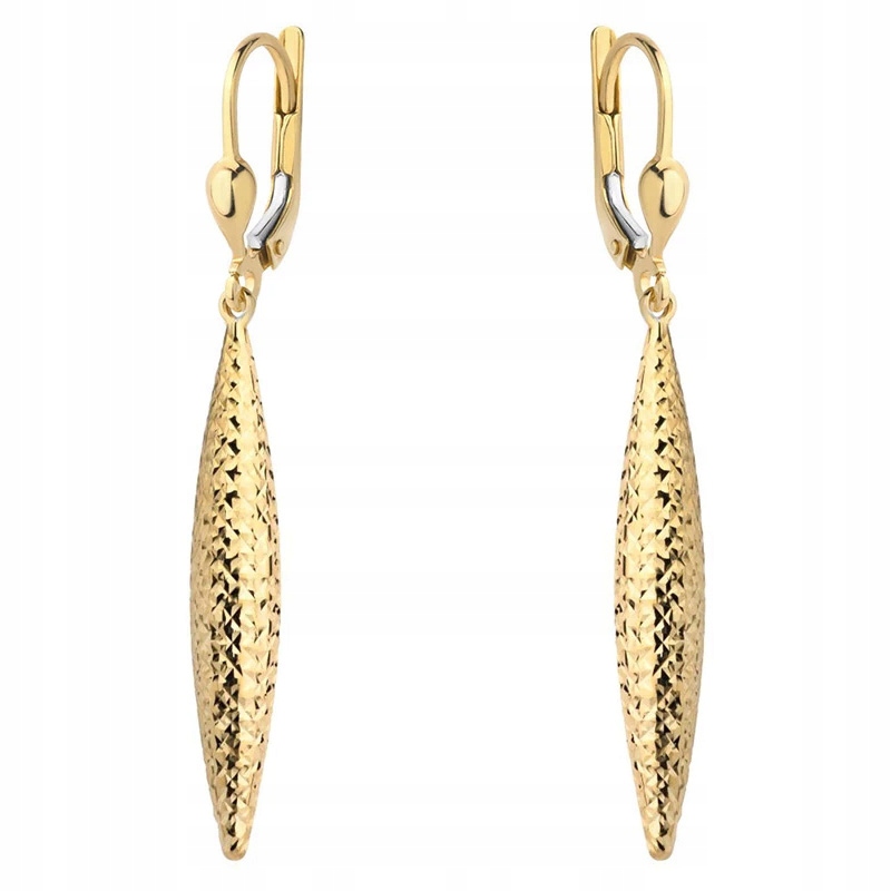 Zlaté Náušnice pr 585 Sopelky Slzy 14k