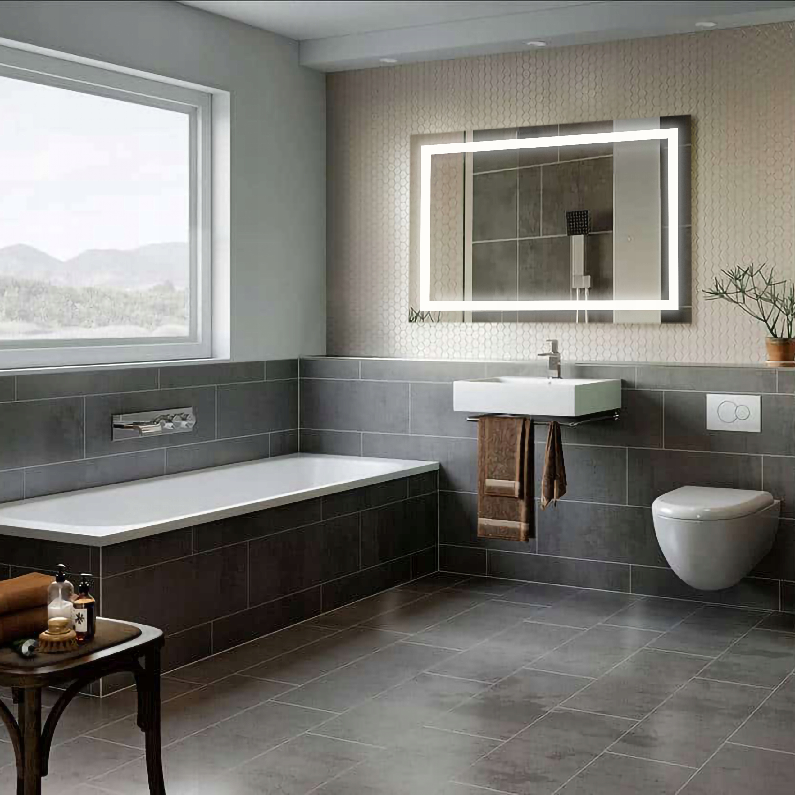 LUSTRO 110x60 ŁAZIENKOWE LED PODŚWIETLANE WZORY Kod producenta LUSTRO 100x60 ŁAZIENKOWE LED GLAMOUR