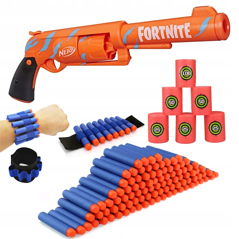 NERF FORTNITE PISTOLET REWOLWER 6-SH + 6 STRZAŁEK F2678