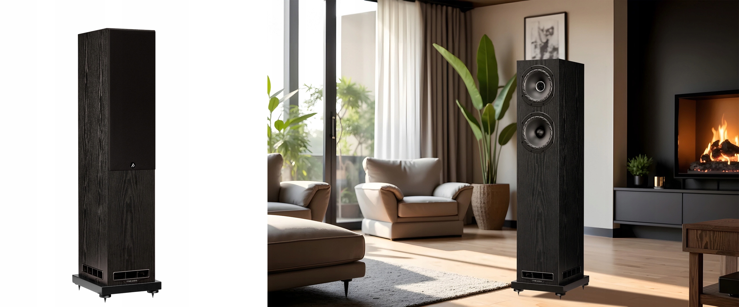 Sada podlahových stĺpov Fyne Audio F501E čierna pár Nový