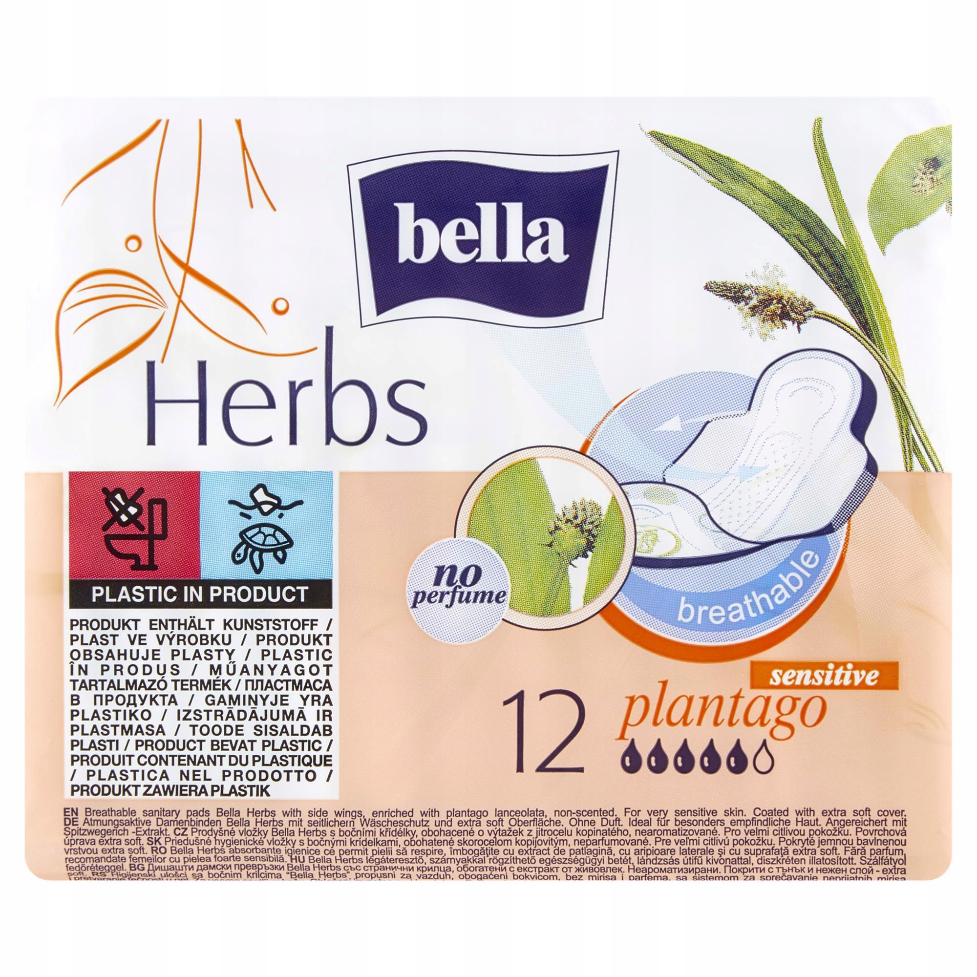 

Bella Herbs Plantago Podpaski higieniczne 12 sztuk