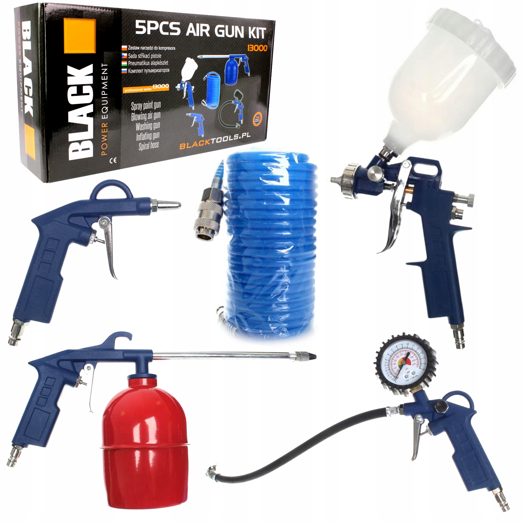 Пневматический комплект 5 элементов 4 пистолета шланг 5М