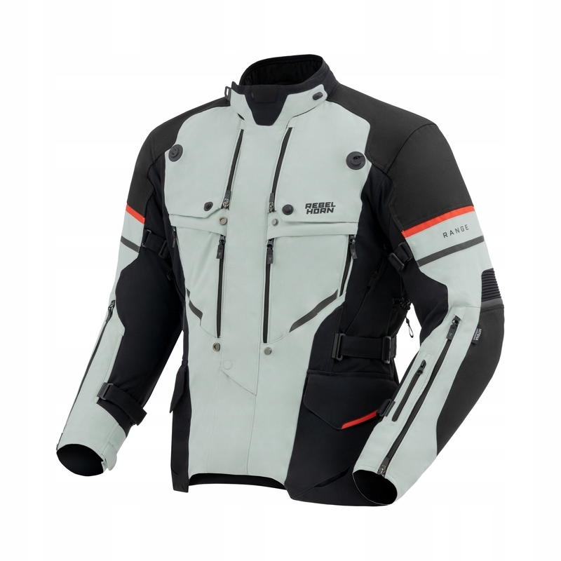 Textilná Motocyklová Bunda Rebelhorn Range Grey Black Red (XL)