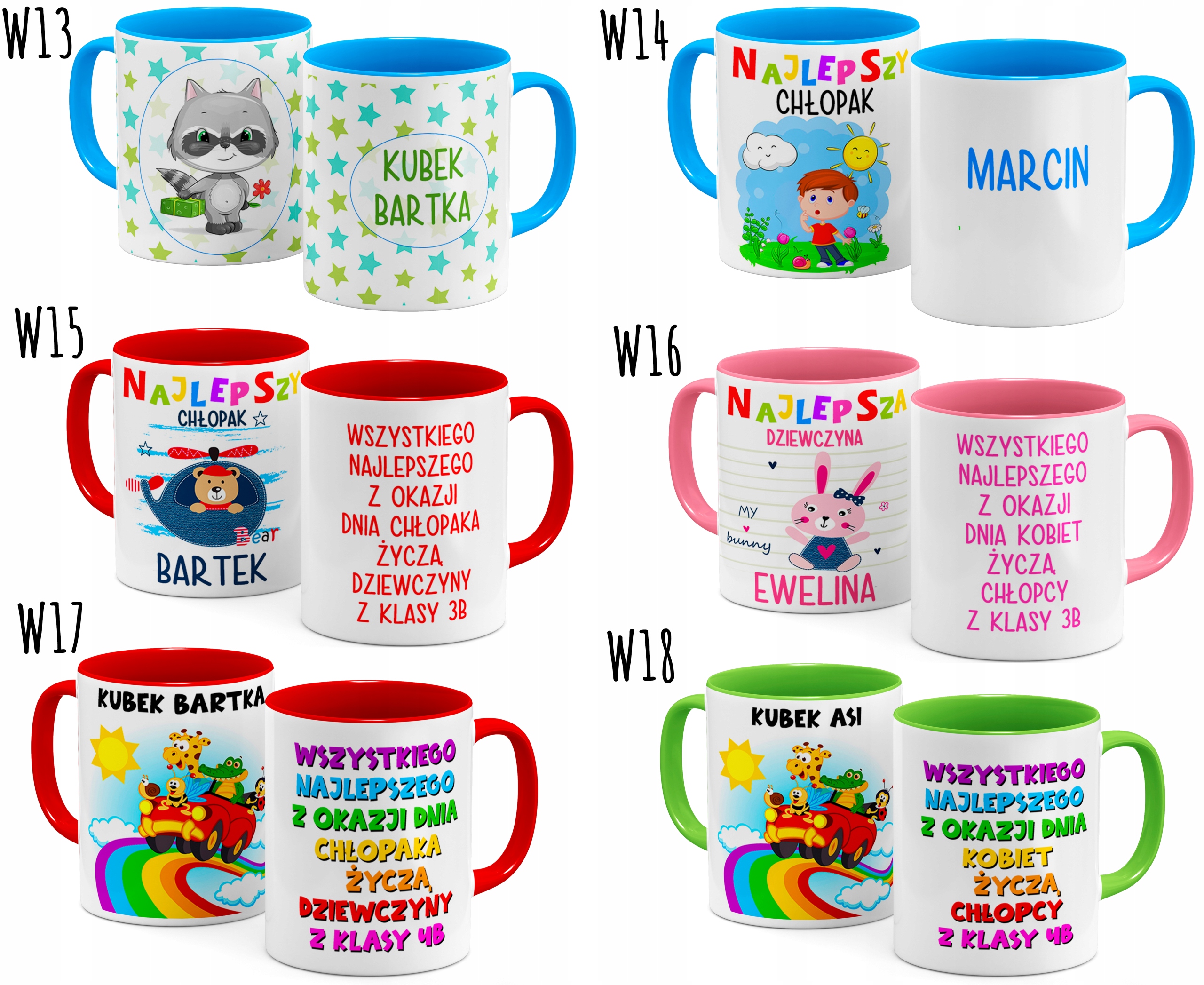 KOLOROWY KUBEK CHŁOPAKA CHŁOPCA DZIECKA +IMIĘ Marka inna