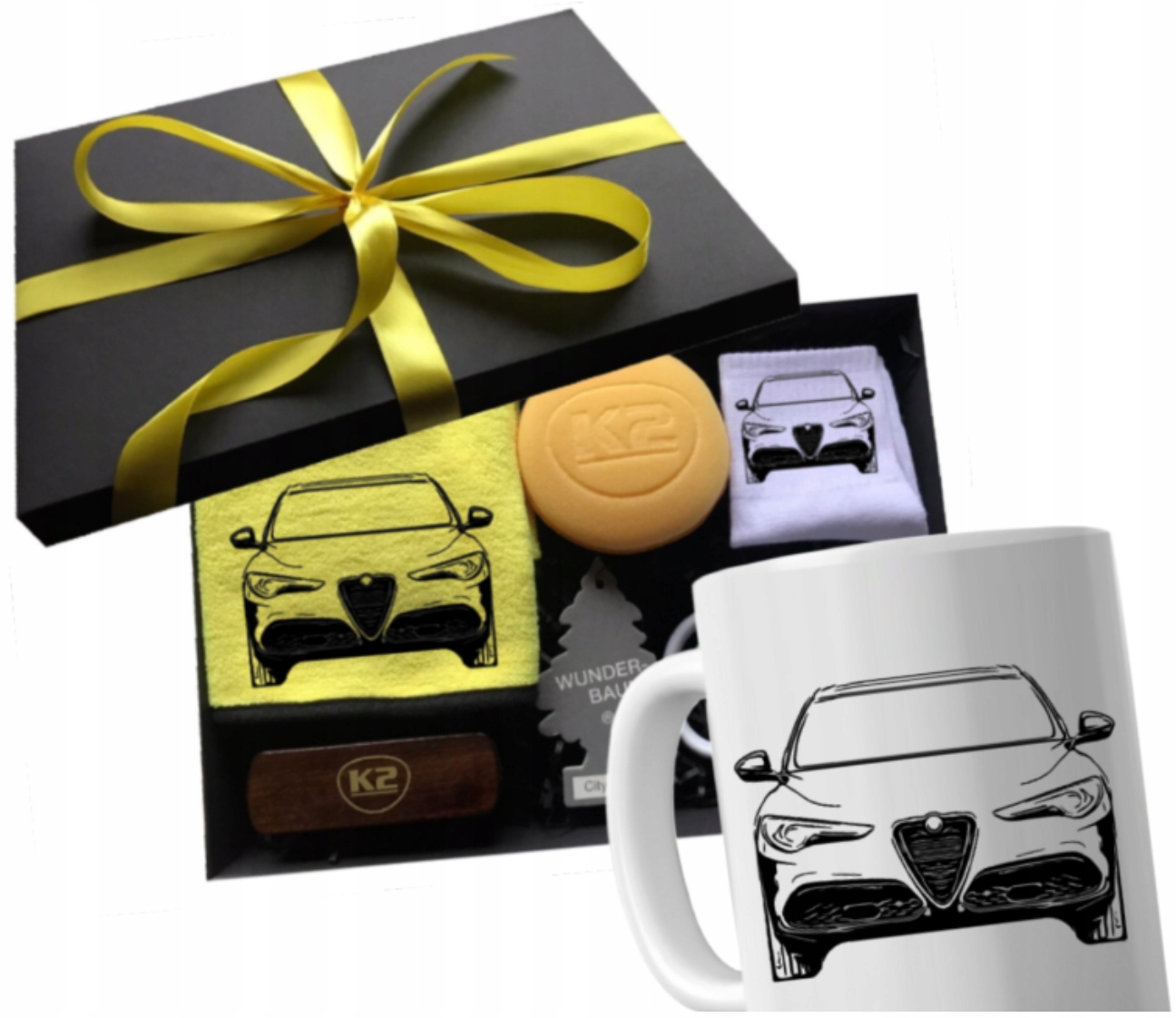 Sada dárek pro fanouška, hrnek pro kluka, pro řidiče auta Alfa Romeo