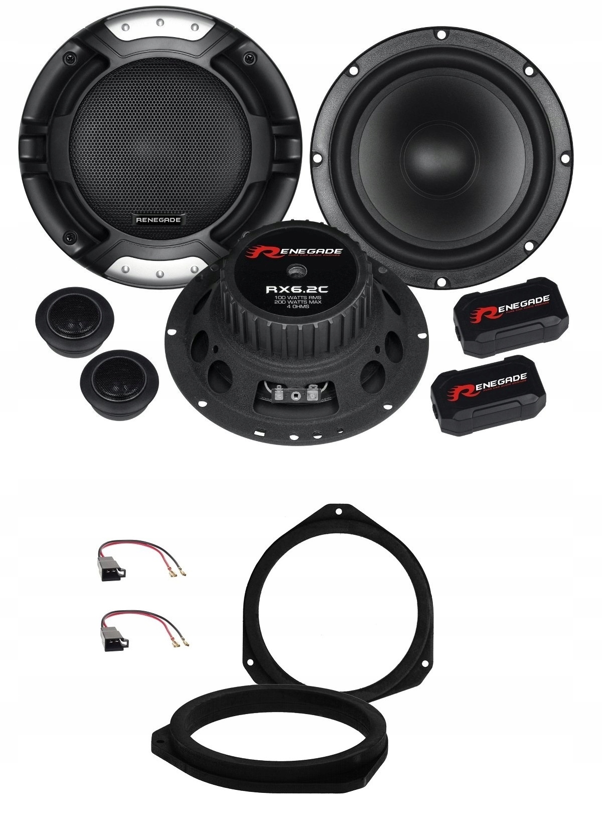 Automobilové reproduktory 165 mm Renegade RX6.2C Opel Vectra C Predné dištančné