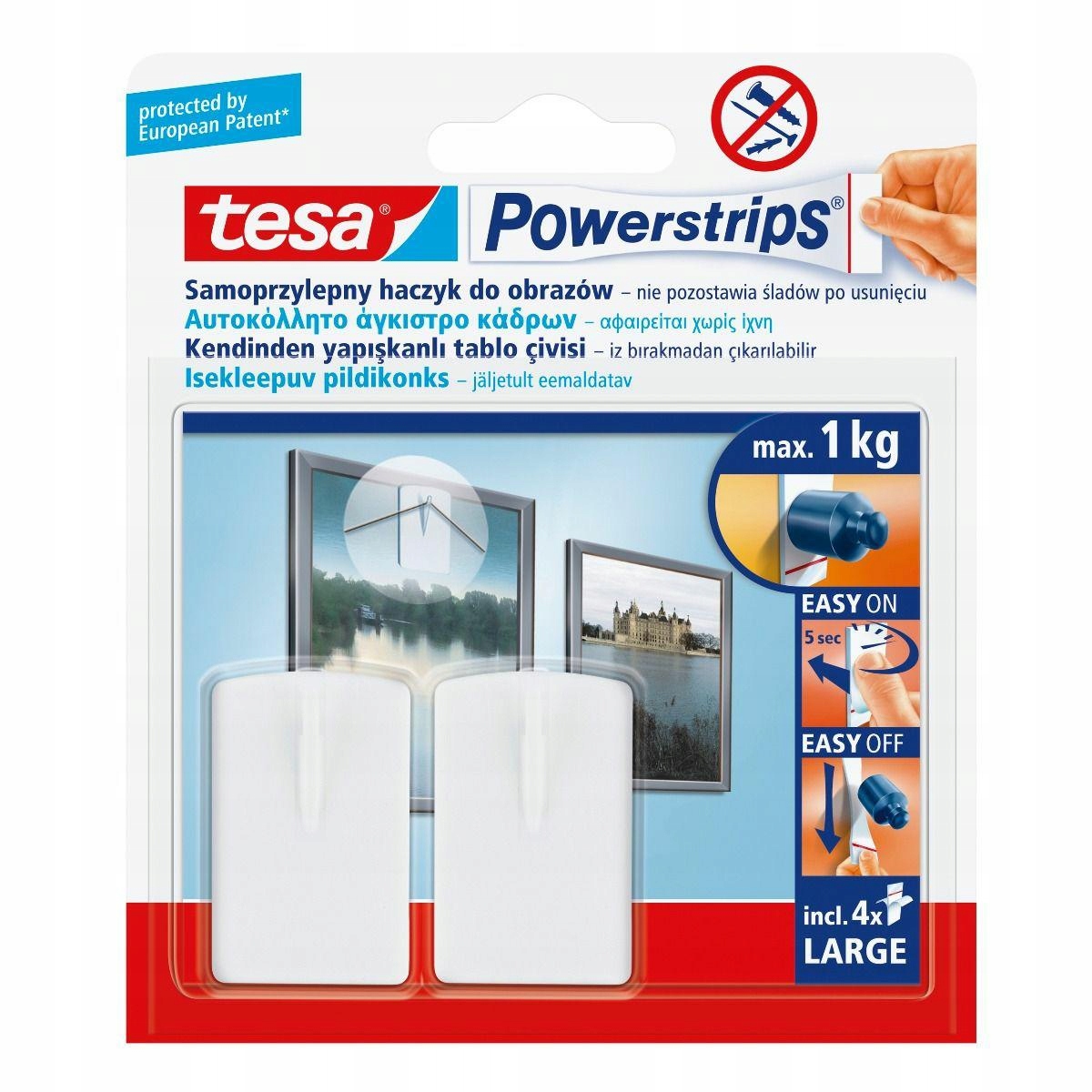 

Tesa Haczyk Powerstrips Do Obrazów 2szt. 1kg Biał