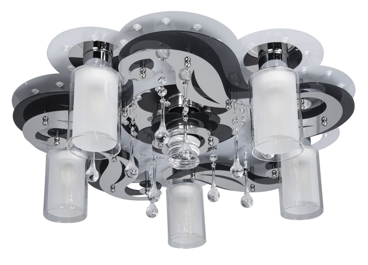 Veľká krištáľová plafoniera v kvetinovom tvare, do obývačky a spálne