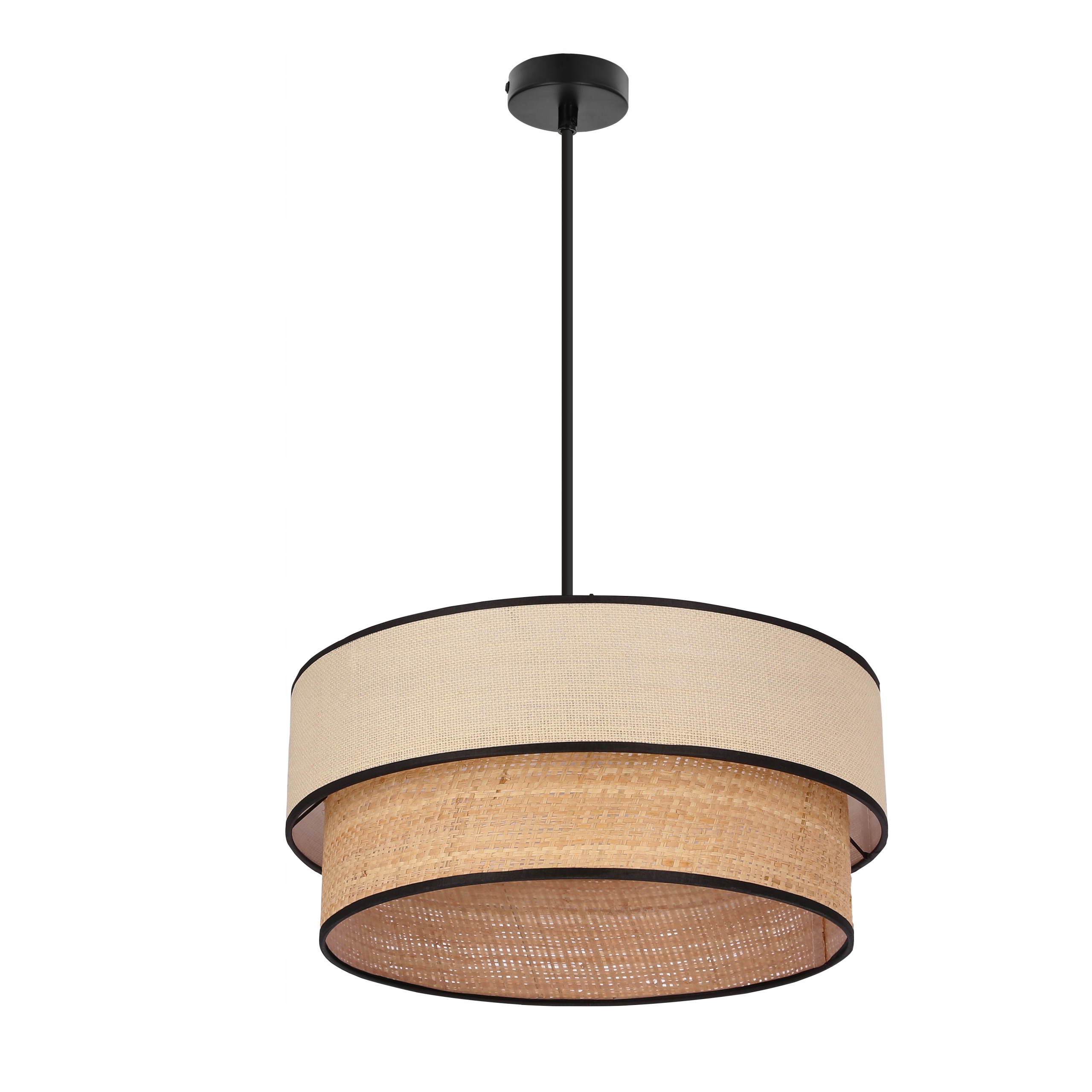 Závěsná lampa Boho 1-bodová Jednotlivá Abažur Béžová Krémová Lorenzo