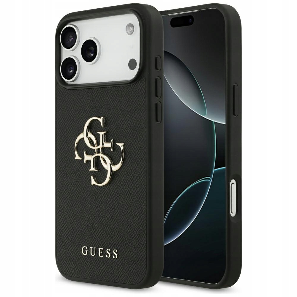 Pouzdro Guess Grained Big 4G & Classic Logo pro iPhone 17 Pro Max, černé