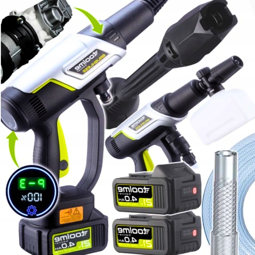 Výkonná Akumulátorová tlaková myčka na baterie akumulátor Set je solidní