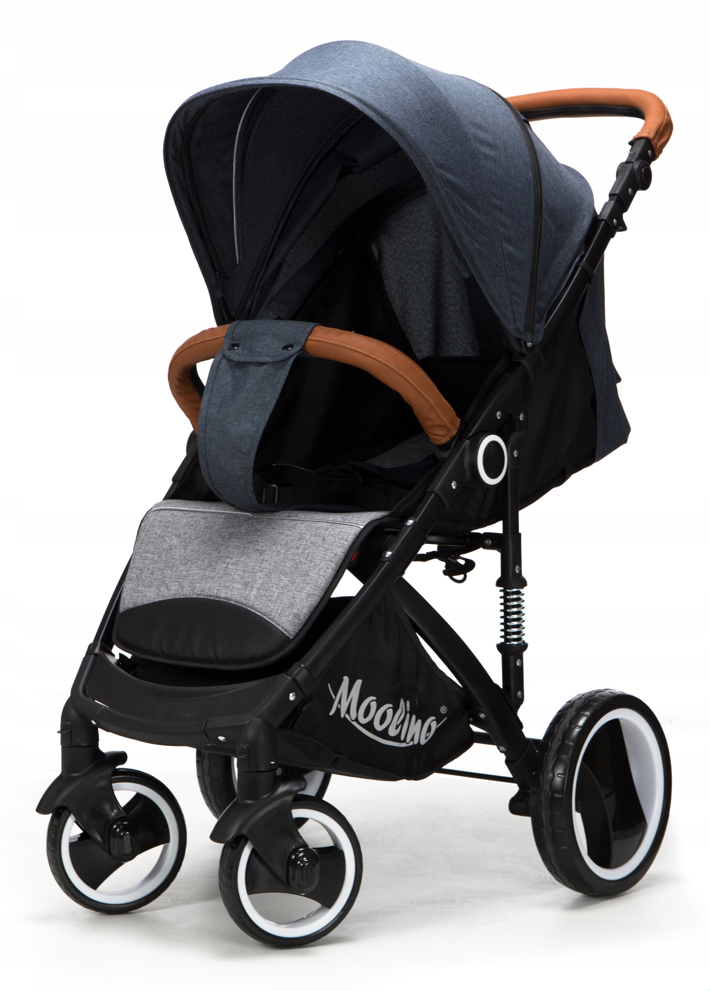 Wózek spacerówka Ocieplacz Duże kółka len MOOLINO! Waga wózka 10 kg