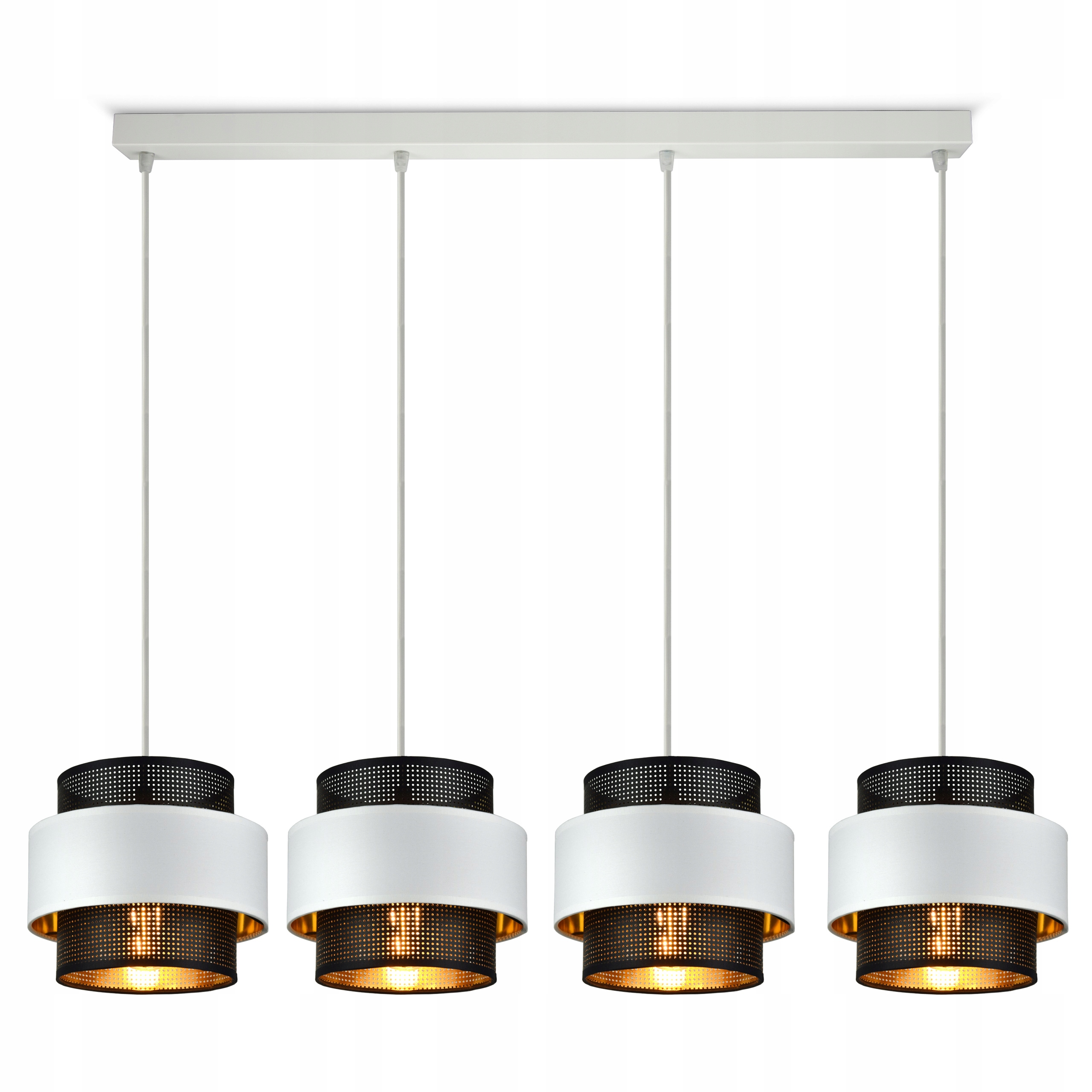 

Lampa Wisząca Żyrandol Glamour Biała Czarna Złota