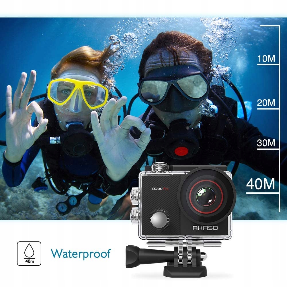 AKASO EK7000 Pro Kamera Sportowa 4K 30FPS 20MP z Kartą 64GB microSDXC — miniatura 5