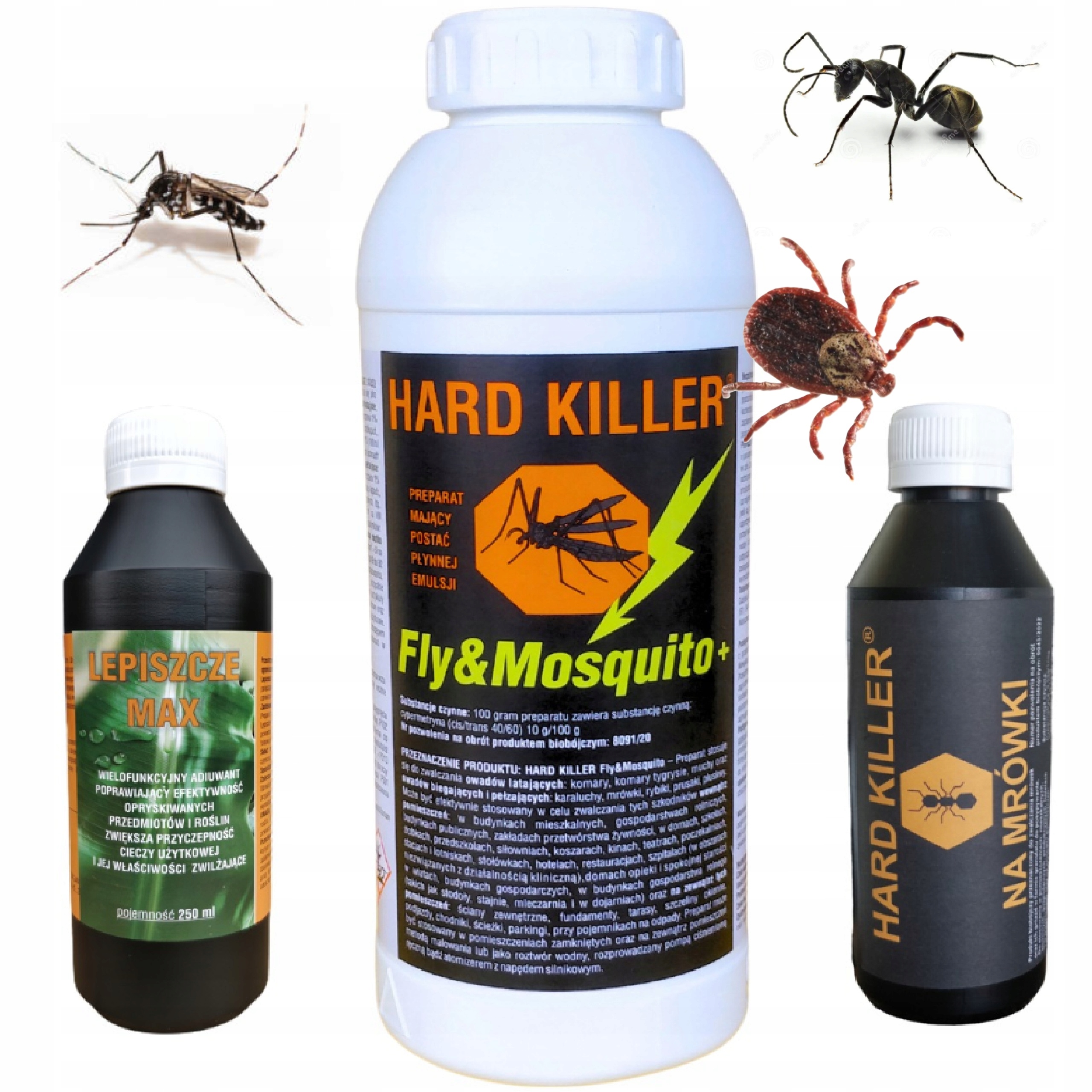 Hard Killer mocny oprysk na owady Komary kleszcze mrówki bardzo wydajny 1l